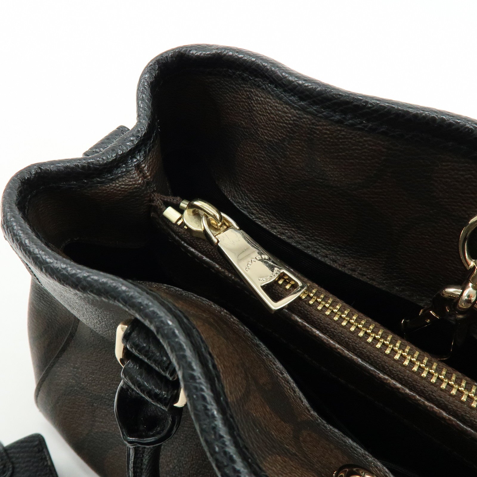 COACH Signature Margot Set of 2 PVC Leather Shoulder Hand Bag Brown