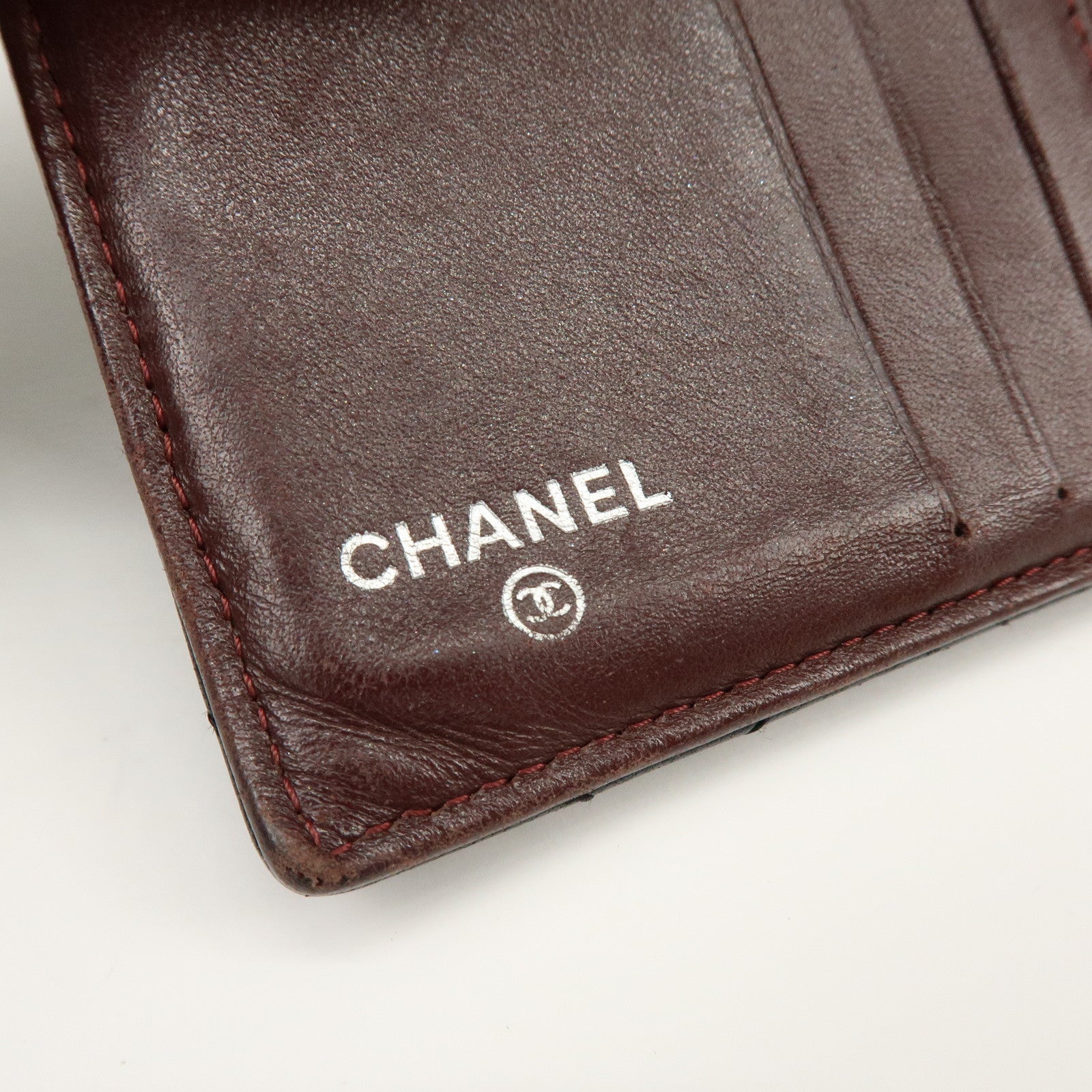CHANEL Matelasse Lamb Skin Bi-fold Compact Wallet Black A48980