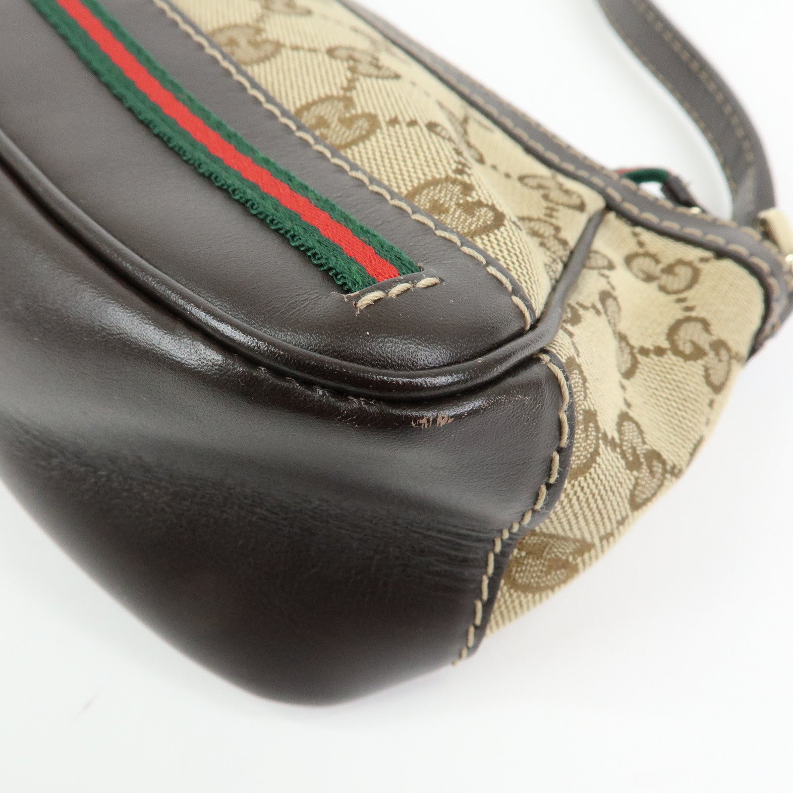 GUCCI Mayfair Sherry GG Canvas Leather Shoulder Bag Beige 269893