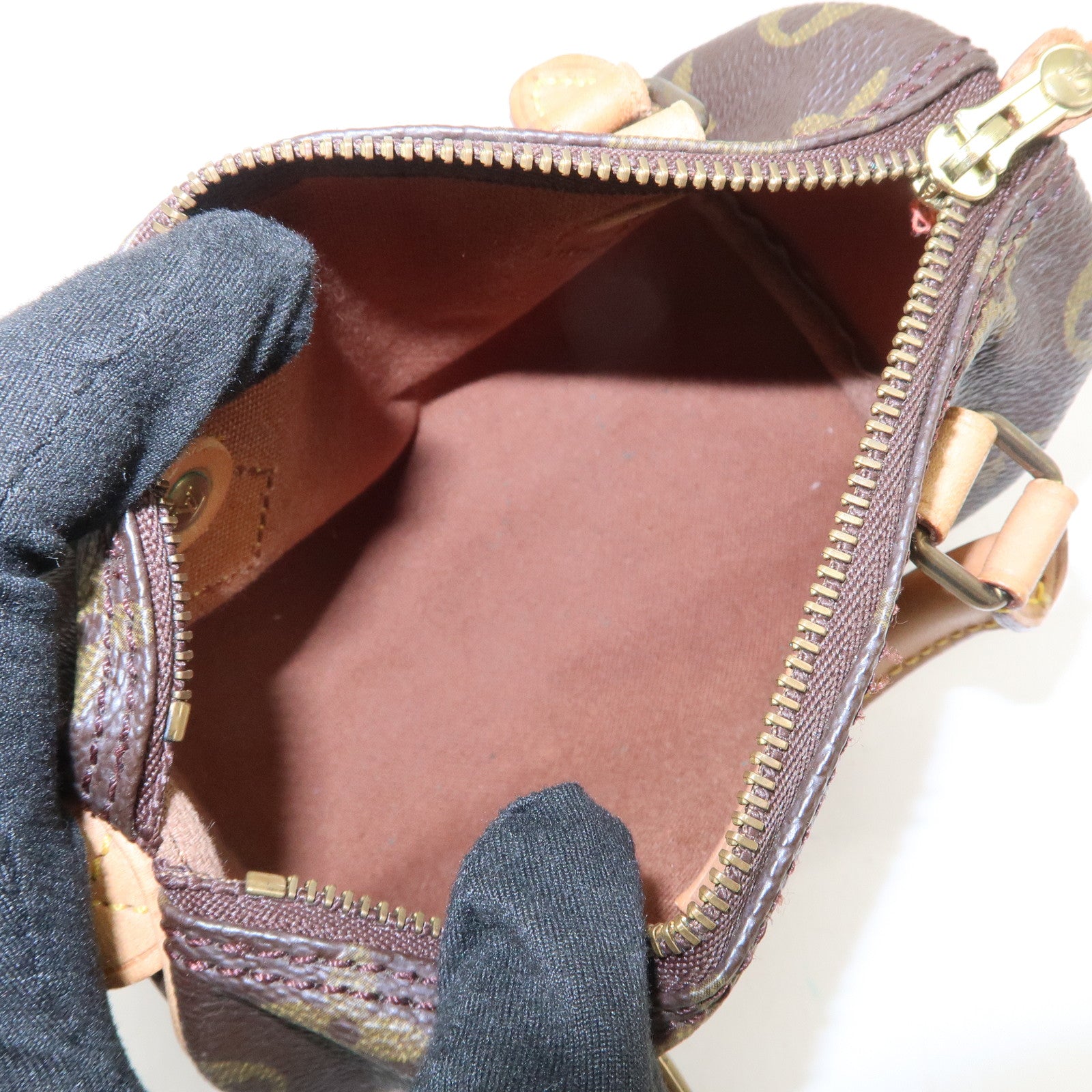 Louis Vuitton Monogram Mini Speedy Hand Bag Boston Bag Brown M41534