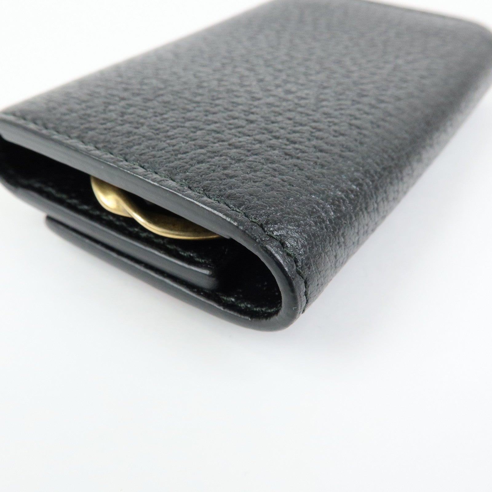 GUCCI Sherry Leather 6 Ring Key Case Key Holder Black 435297