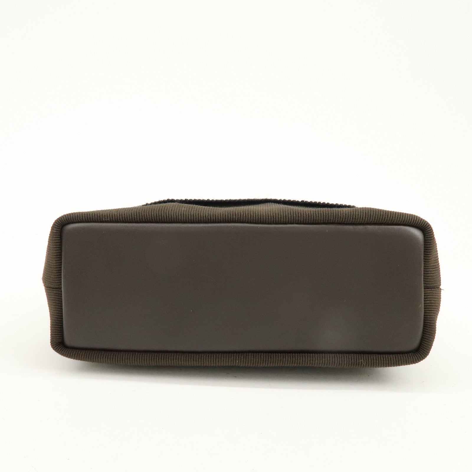 Ferragamo Canvas Leather Hand Bag Brown