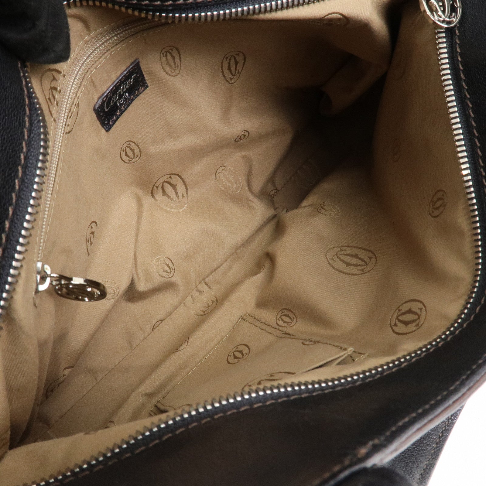 Cartier Marcello Leather Hand Bag Tote Bag Black