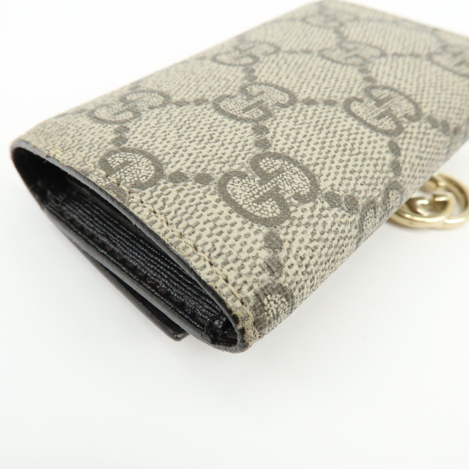 GUCCI Interlocking G GG Supreme 6 Rings Key Case Beige 212111