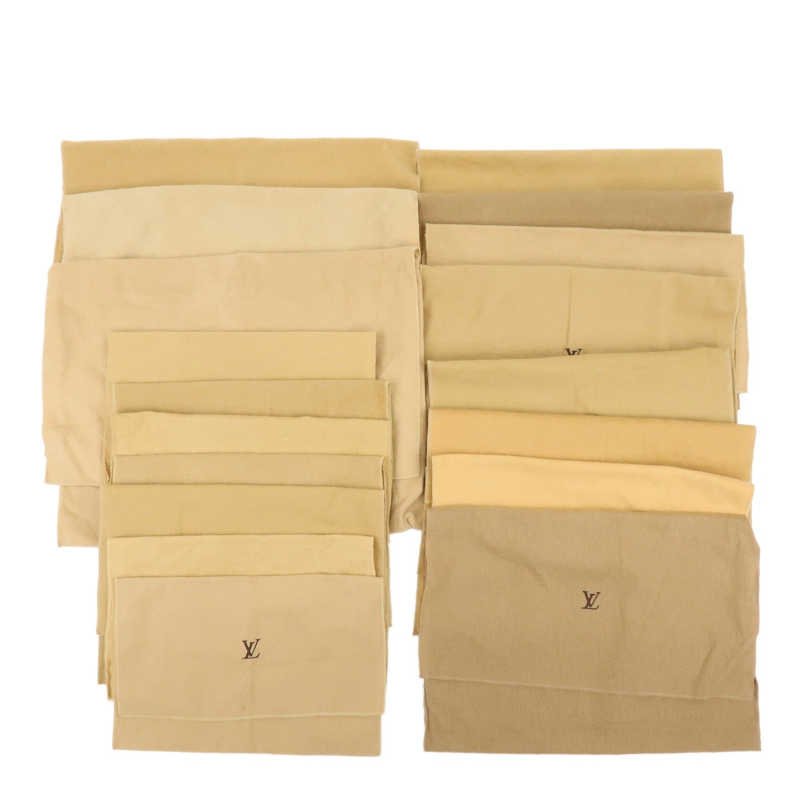Louis Vuitton Set of 18 Dust Bag Storage Bag Flap Style Beige Brown