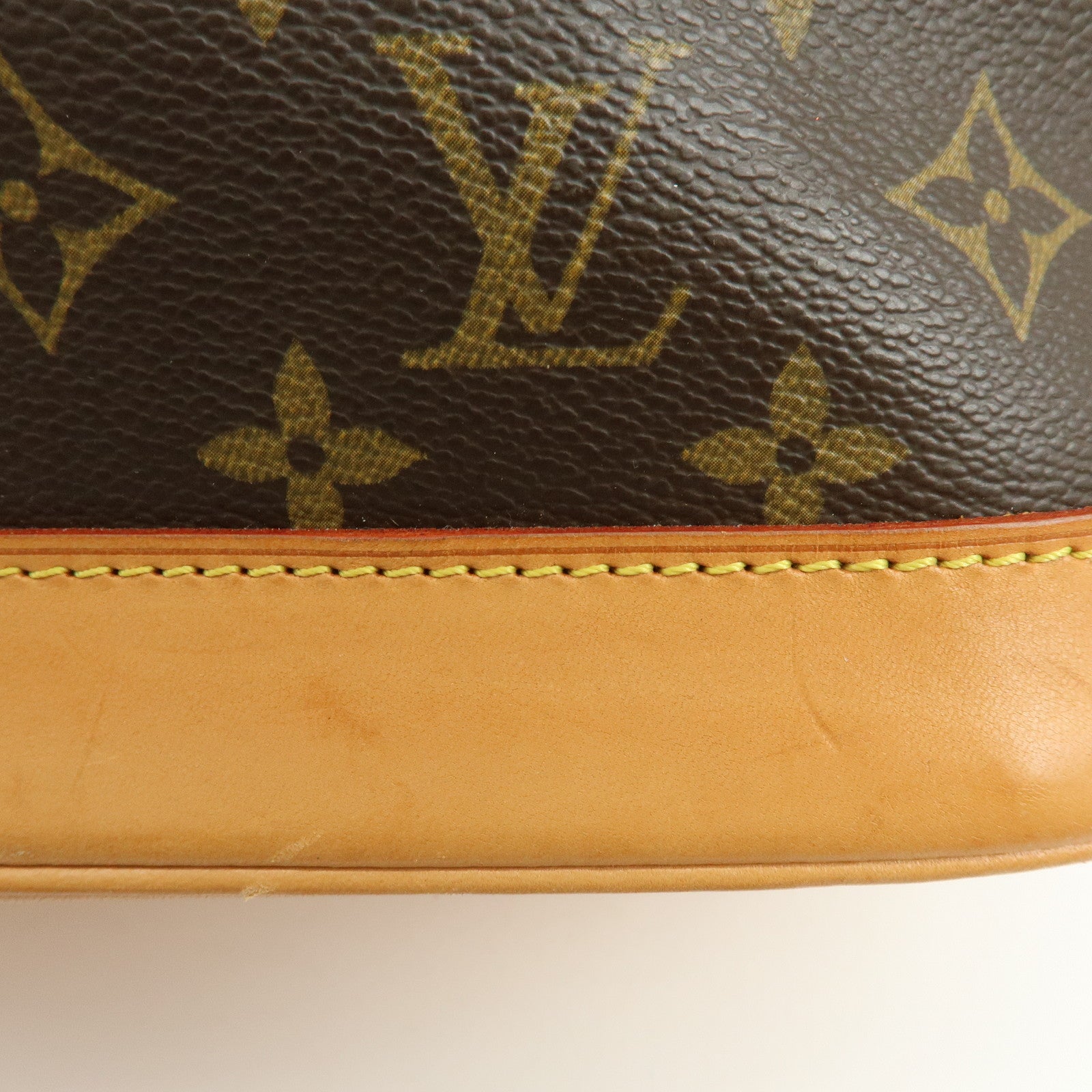 Louis Vuitton Monogram Alma Canvas Leather Hand Bag Brown M51130