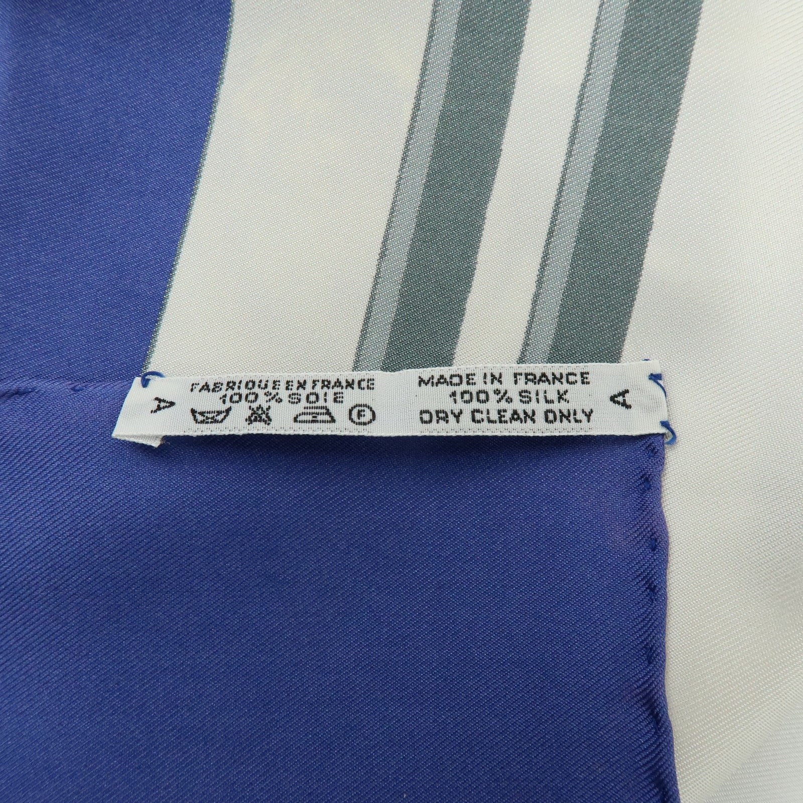 HERMES Carre 90 Silk 100% Scarf BRIDES DE GALA Navy Gray Gold