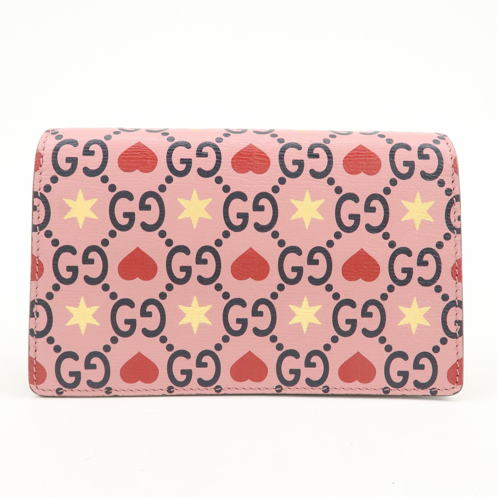 GUCCI Dionysus Super Mini Bag Heart Chain Shoulder Bag Pink 476432