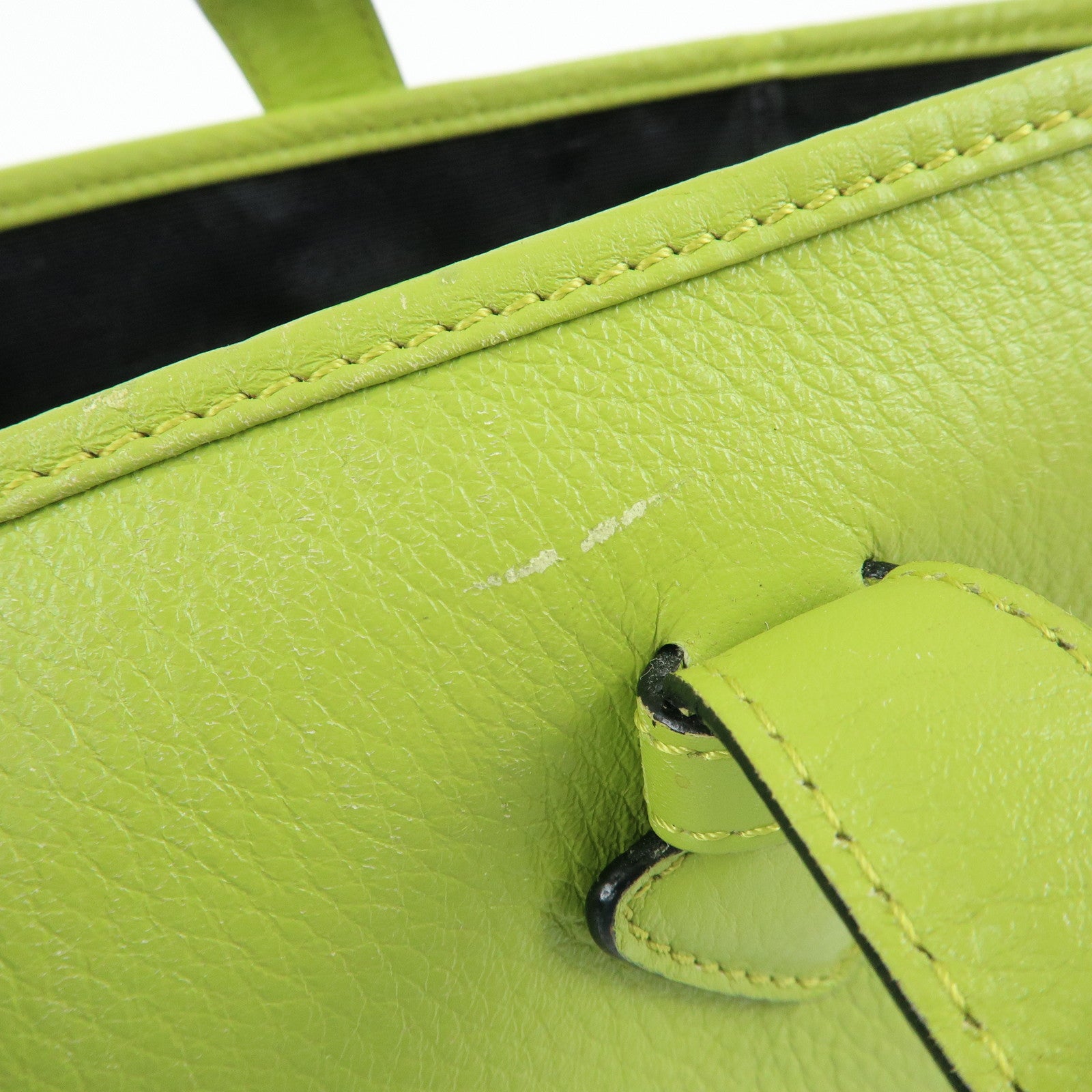 LOEWE Heritage Leather Tote Bag Hand Bag Light Green