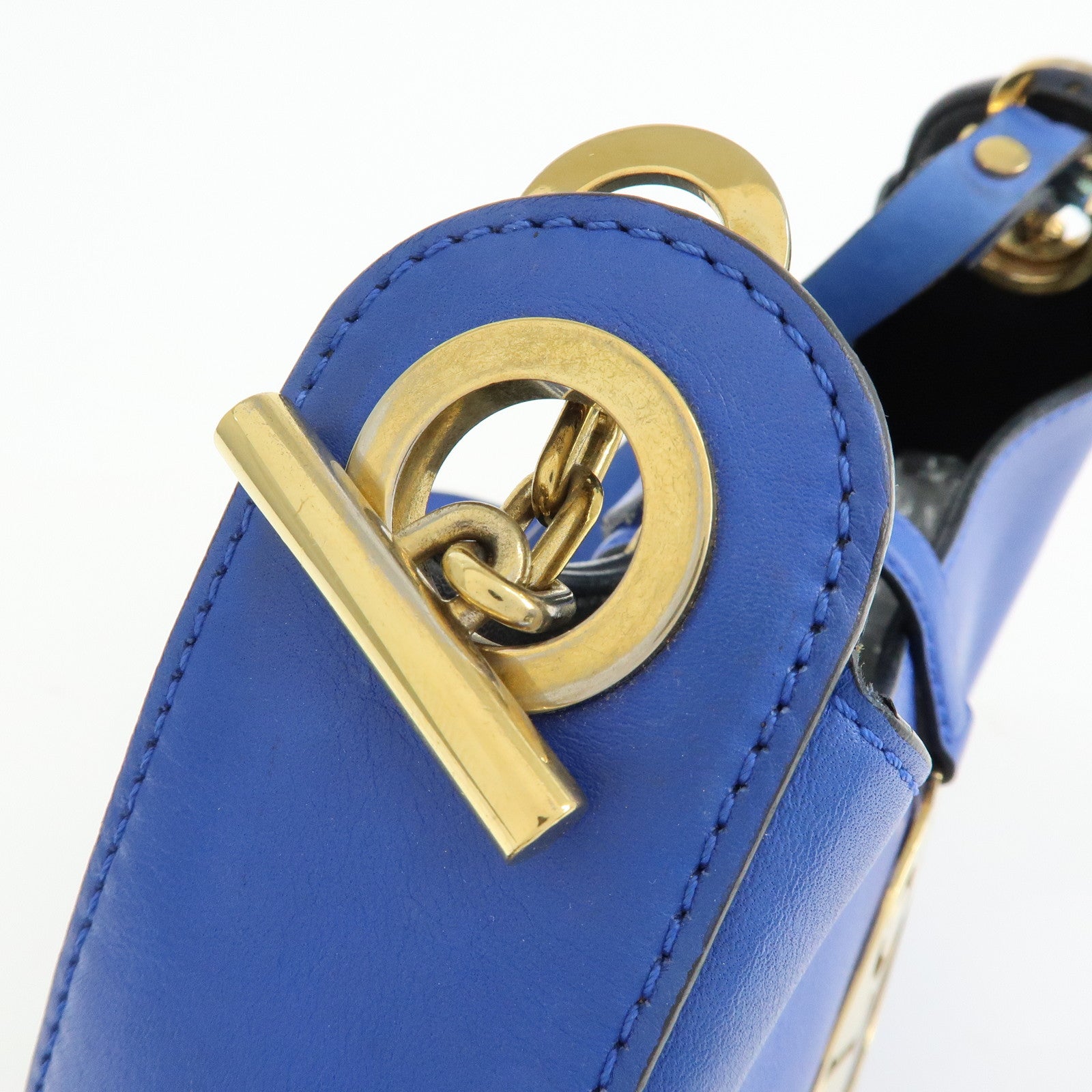 LOEWE Joyce Calf Leather Shoulder Bag Crossbody Bag Blue