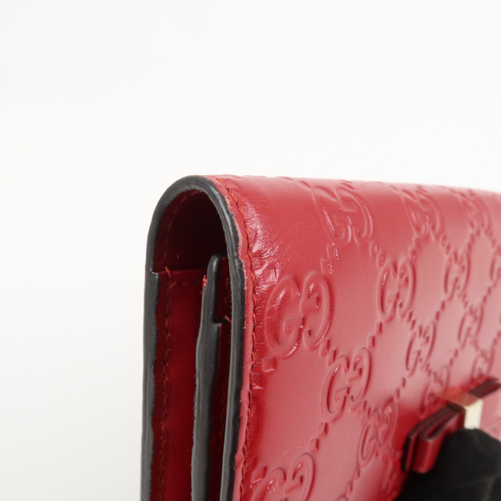GUCCI Guccissima Interlocking G Flap Long Wallet Red 388679