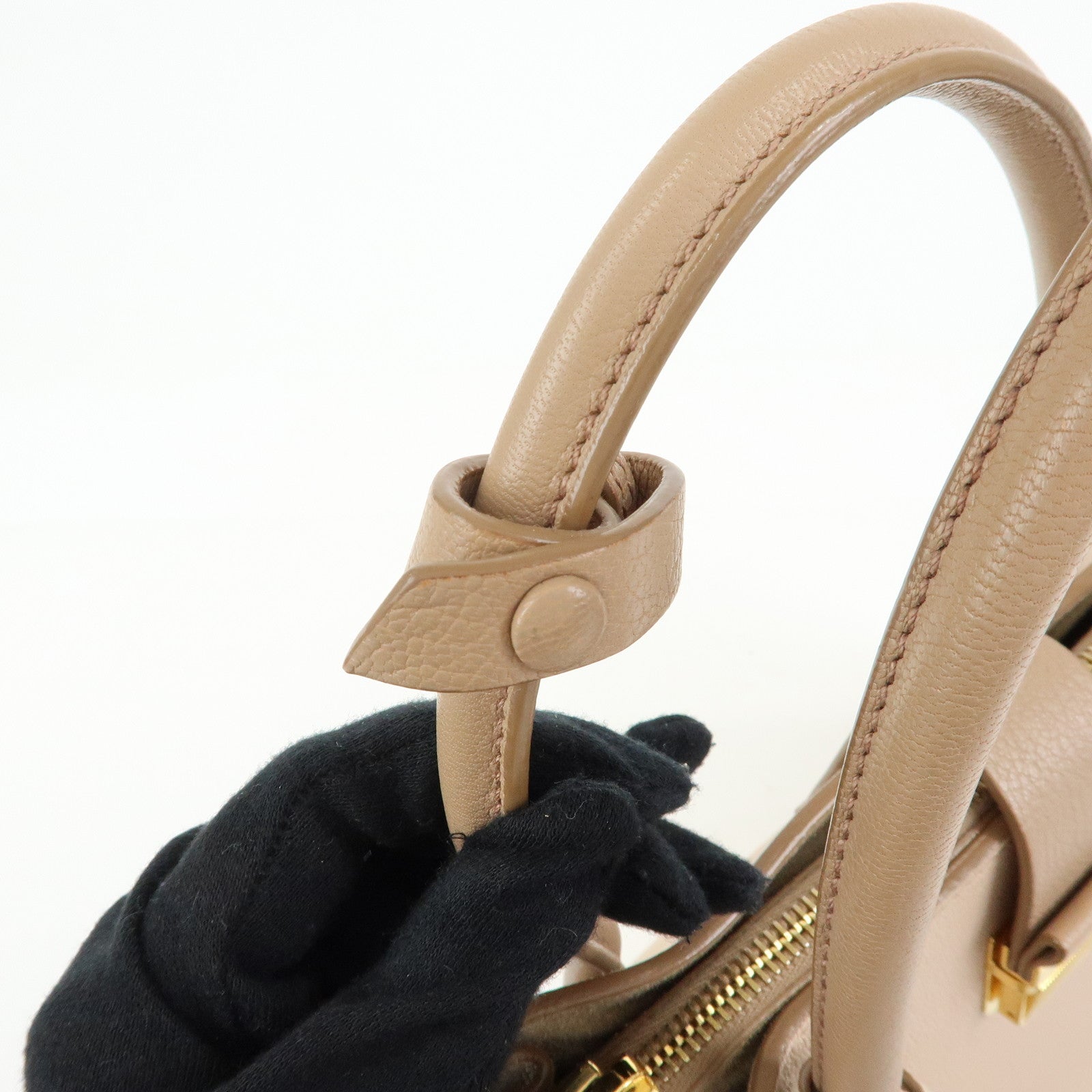 MIU MIU Madras Leather 2Way Bag Hand Bag Shoulder Bag Beige