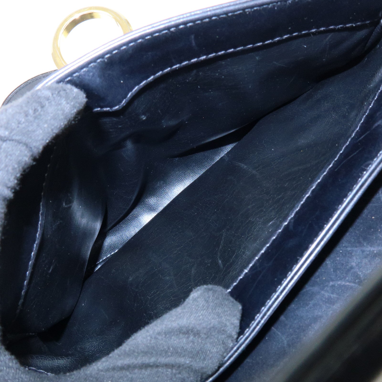 Ferragamo Gancini Leather Shoulder Bag Crossbody Bag Black