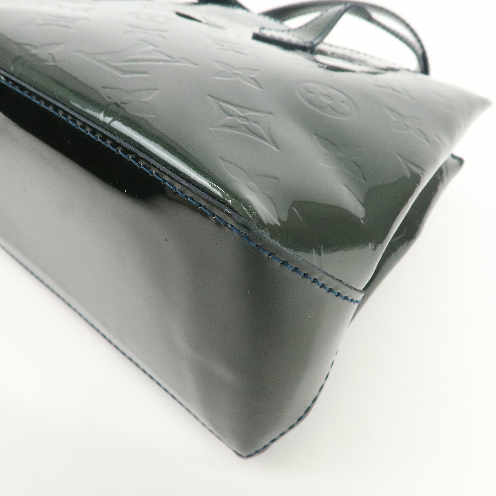 Louis Vuitton Monogram Vernis Wilshire PM Hand Bag Bleu Nuit M93684