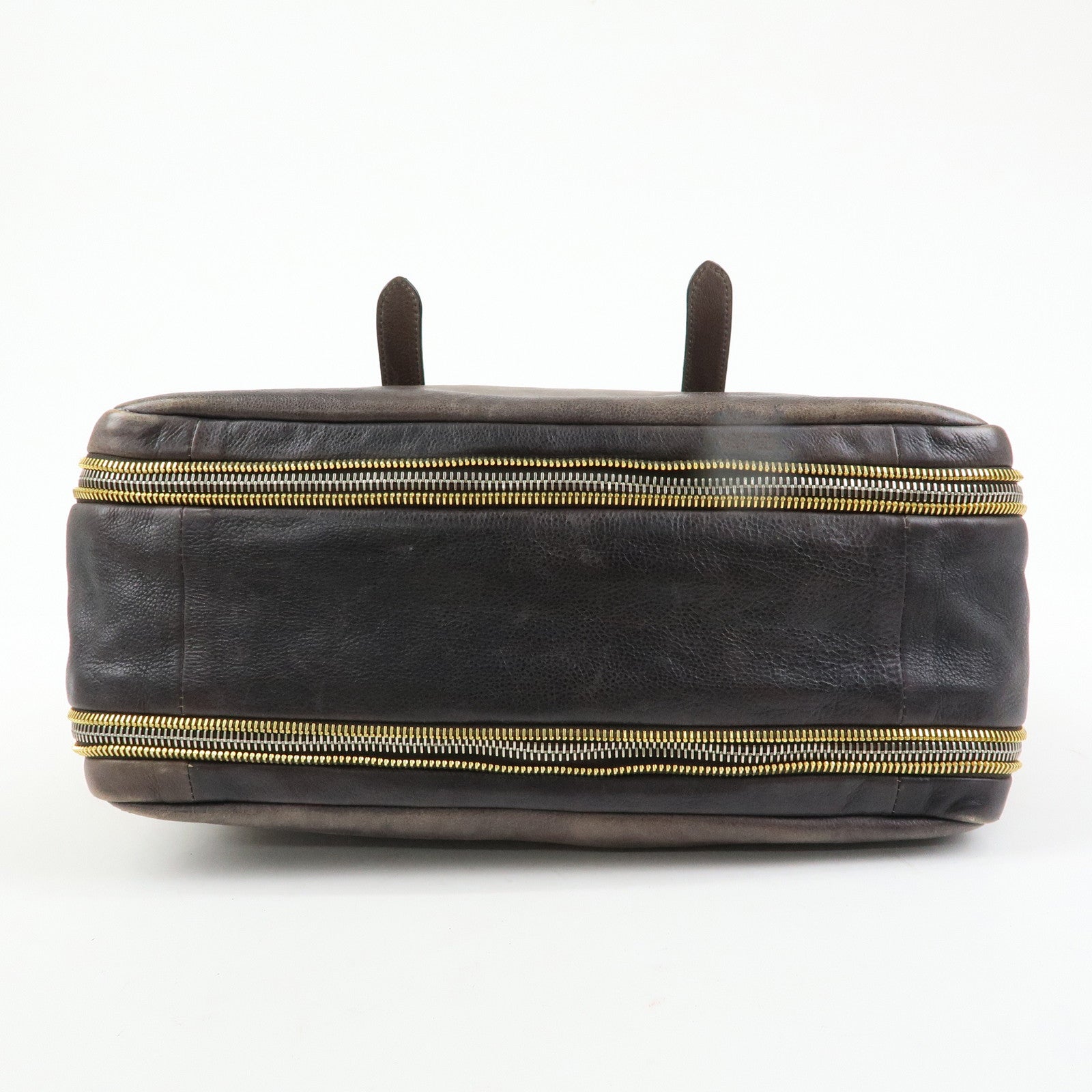 PRADA Logo Leather 2Way Bag Hand Bag Shoulder Bag Brown BL0472