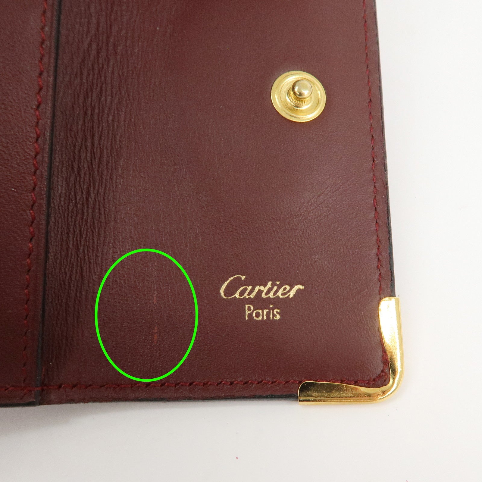 Cartier Must de Cartier Must Line Leather 4 Rings Key Case Bordeaux