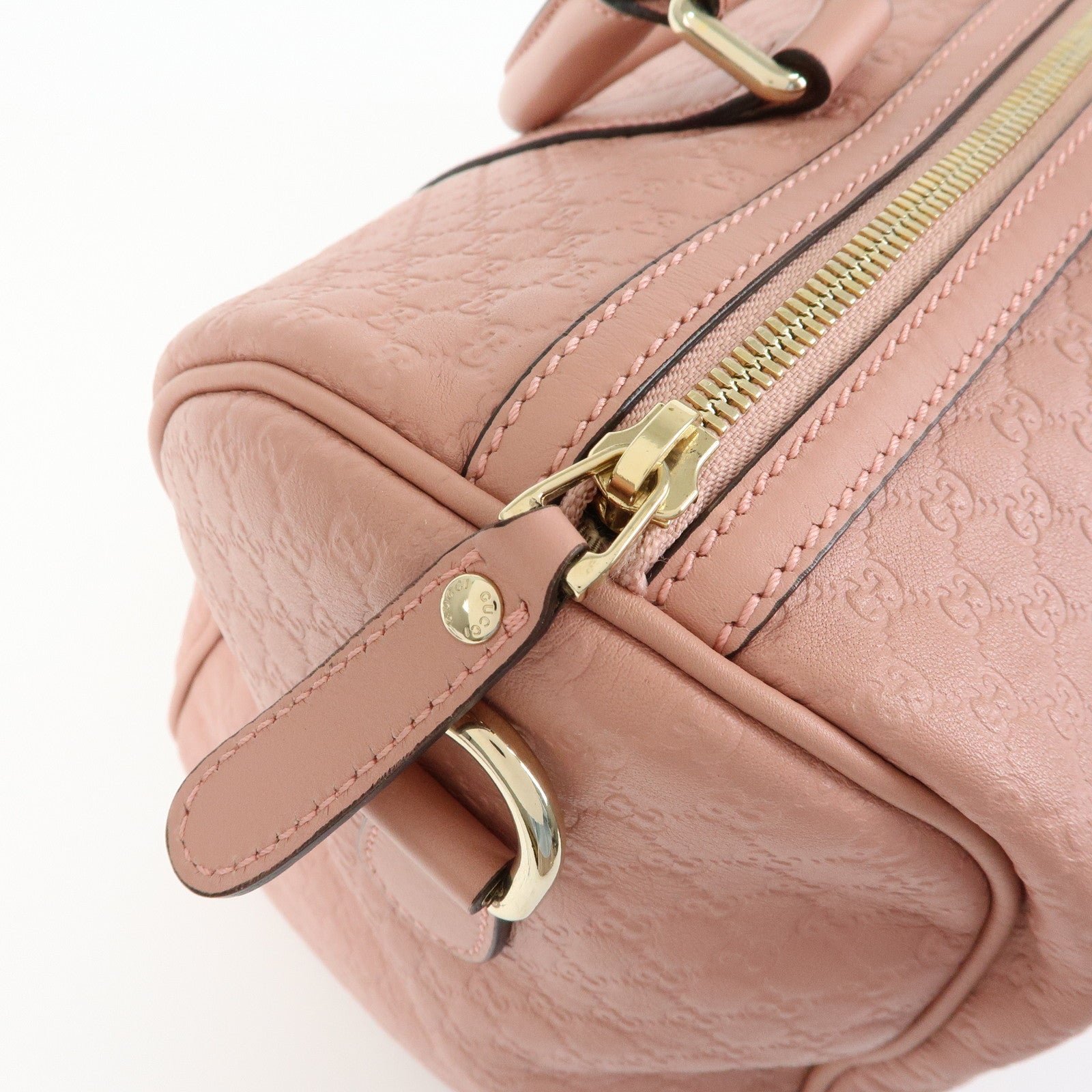 GUCCI Micro Guccissima 2Way Boston Hand Shoulder Bag Pink 449646
