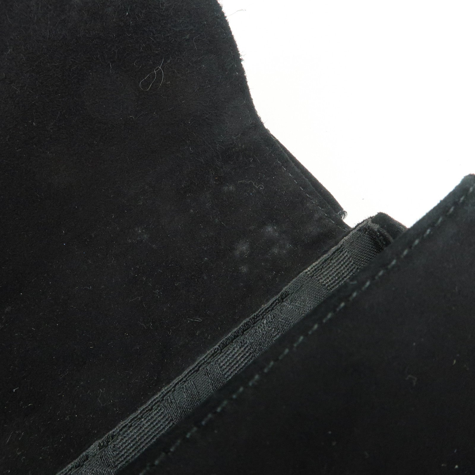 Ferragamo Gancini Suede Leather Shoulder Bag Hand Bag Black