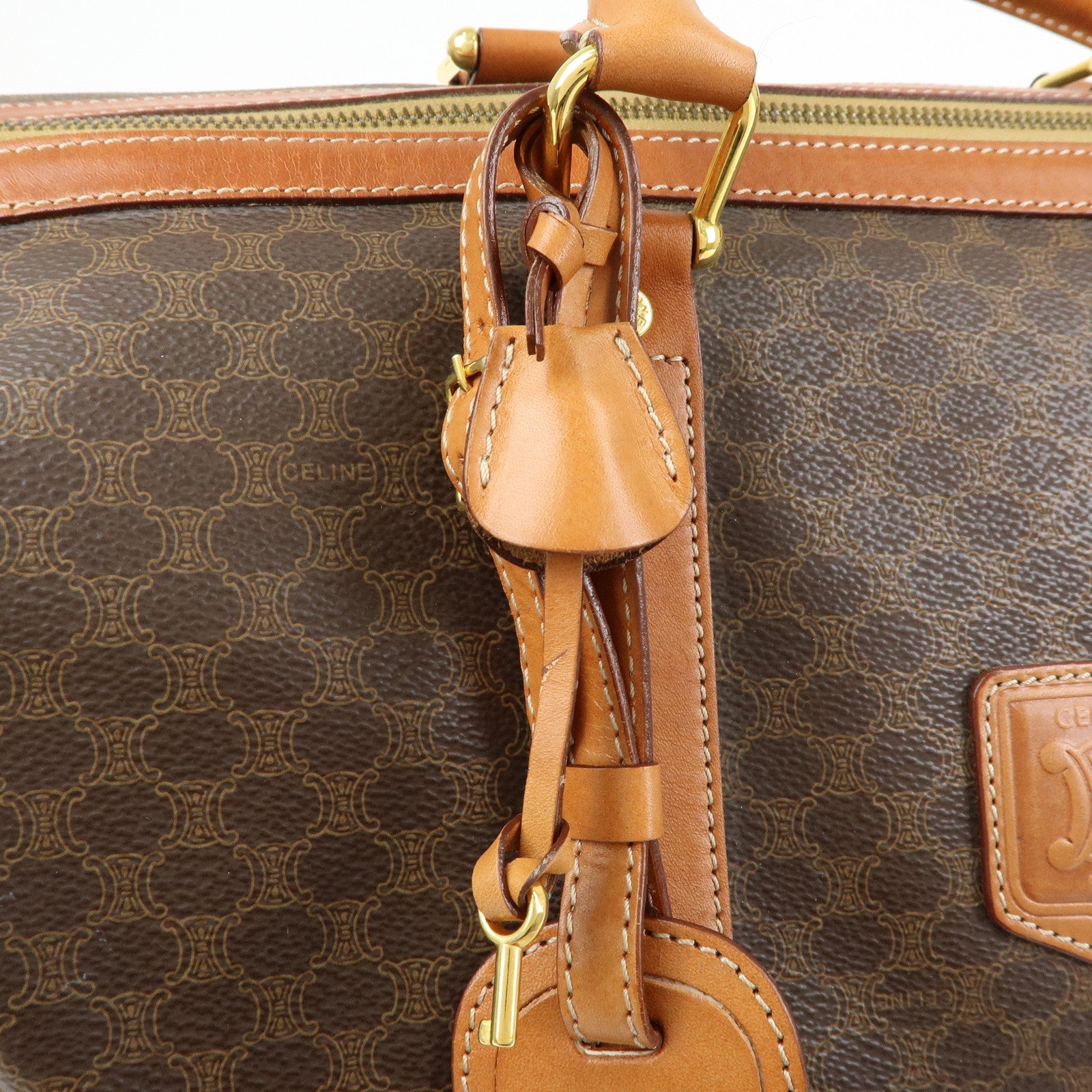 CELINE Macadam PVC Leather Boston Bag Hand Bag Travel Bag