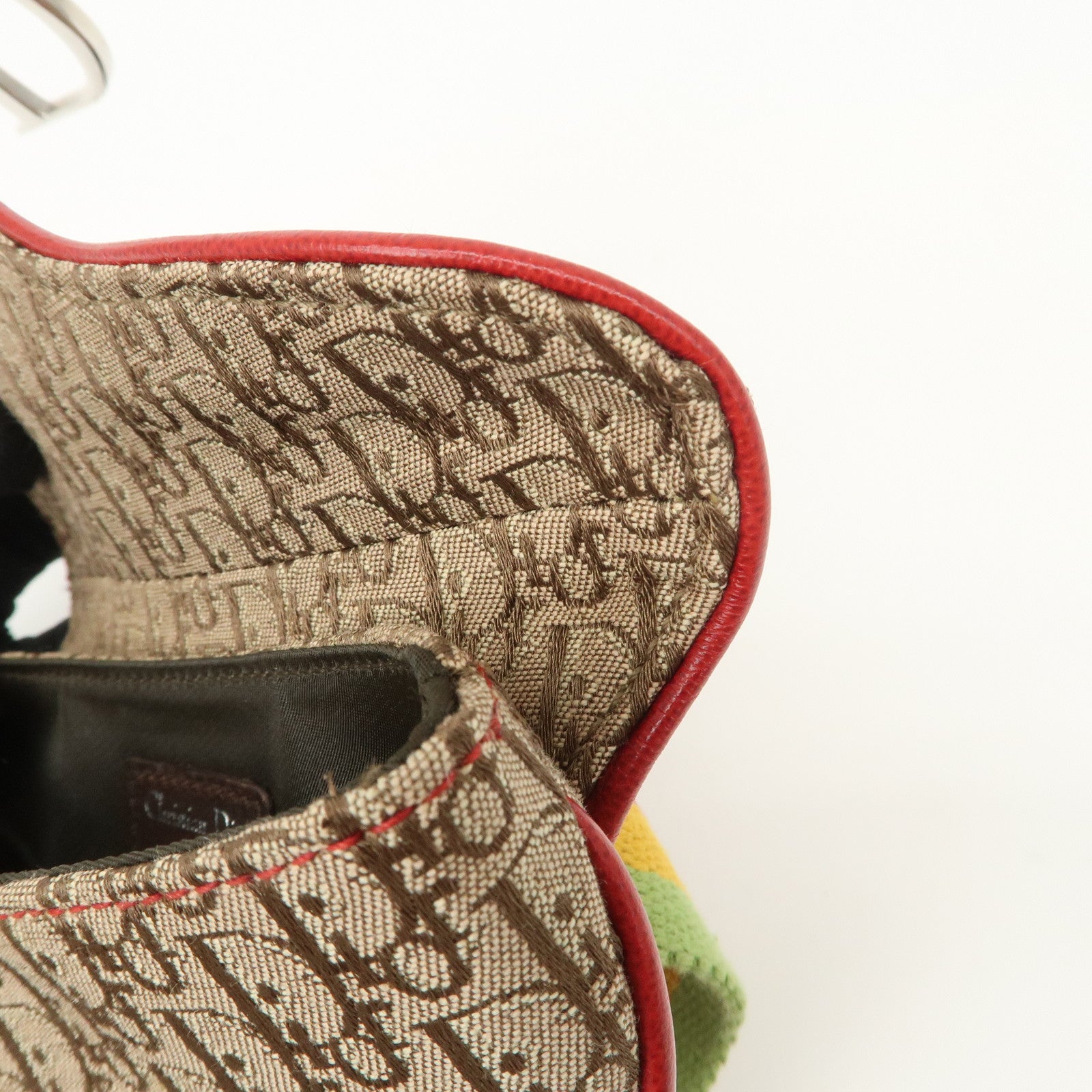 Christian Dior Rasta Trotter Canvas Waist Pouch Beige Red Yellow