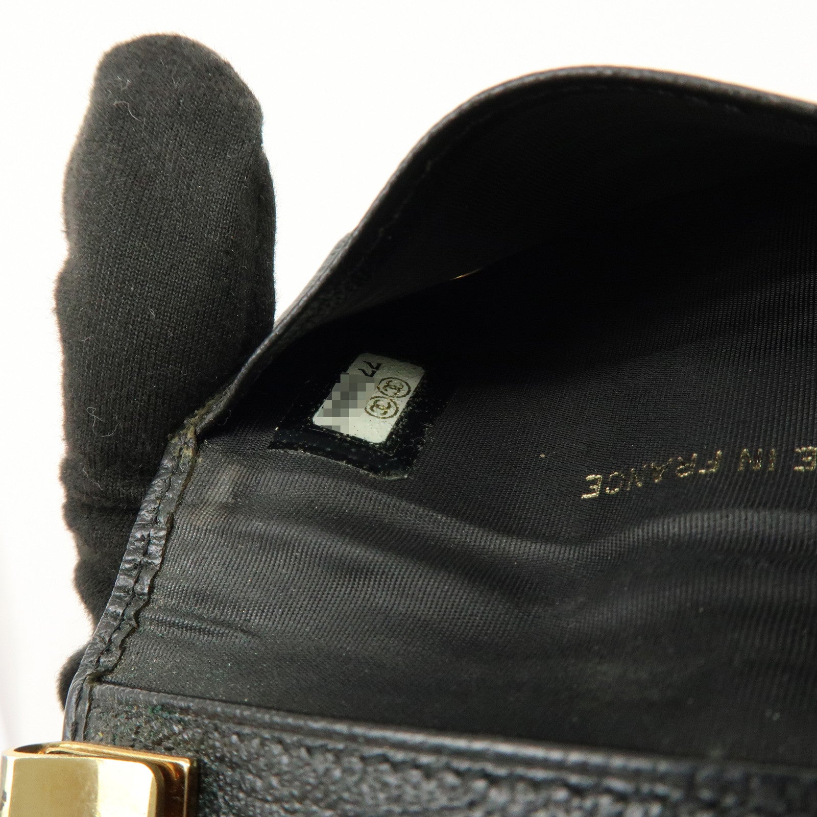 CHANEL COCO Mark Leather Key Case Key Holder Black