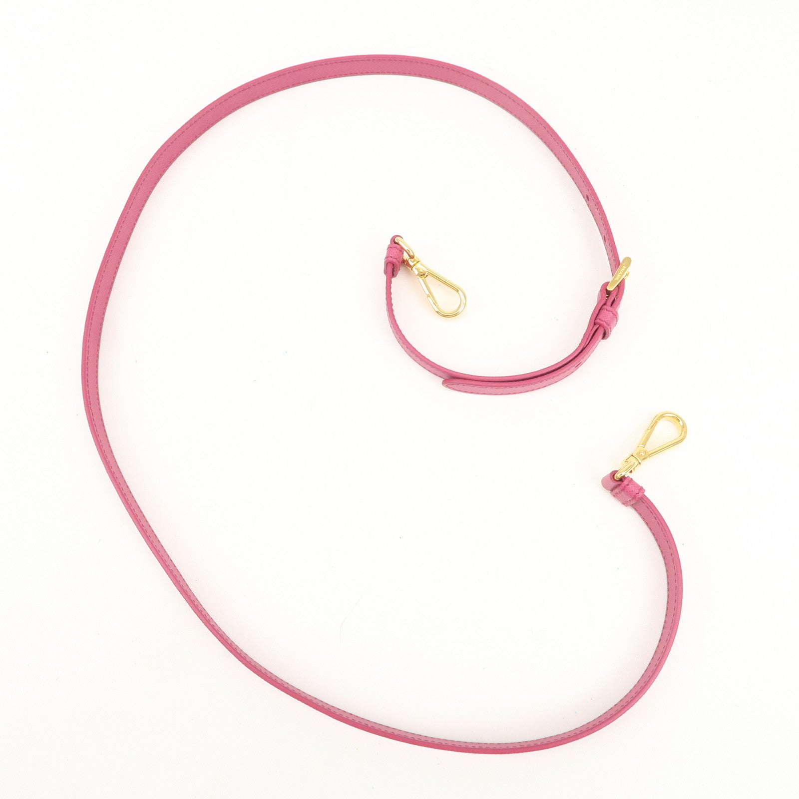 PRADA Logo Saffiano Leather Shoulder Strap Pink