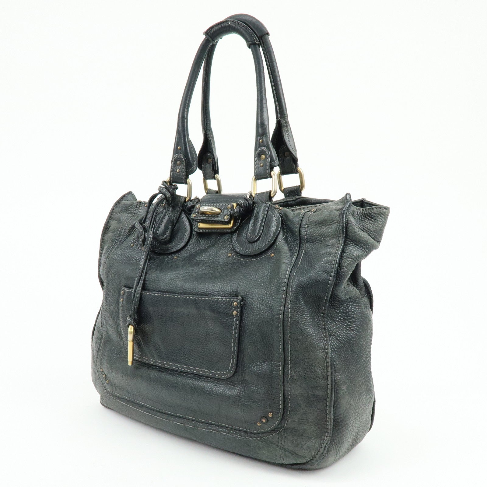 Chloe Paddington Leather Tote Bag Shoulder Bag Black