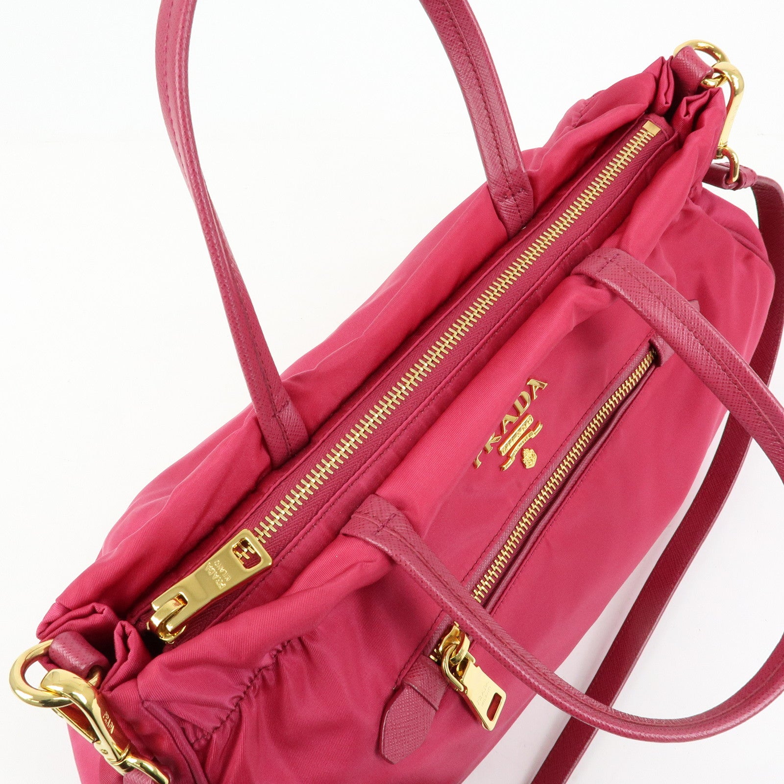 PRADA Tessuto Nylon 2Way Bag Hand Bag Shoulder Bag Pink 1BA843