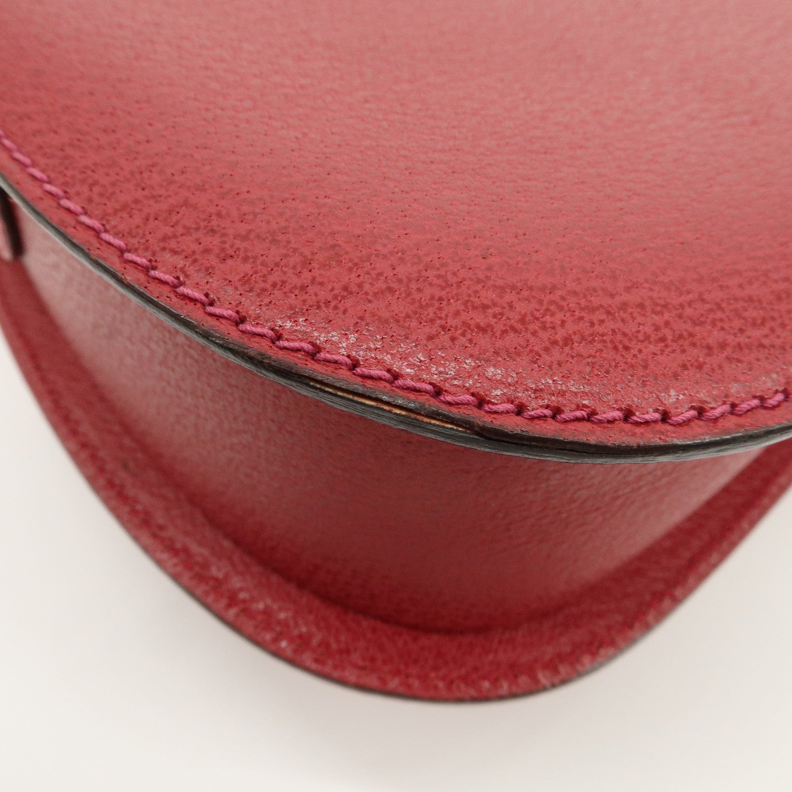 GUCCI Bamboo Leather Shoulder Bag Crossbody Bag Red 001・113・1622