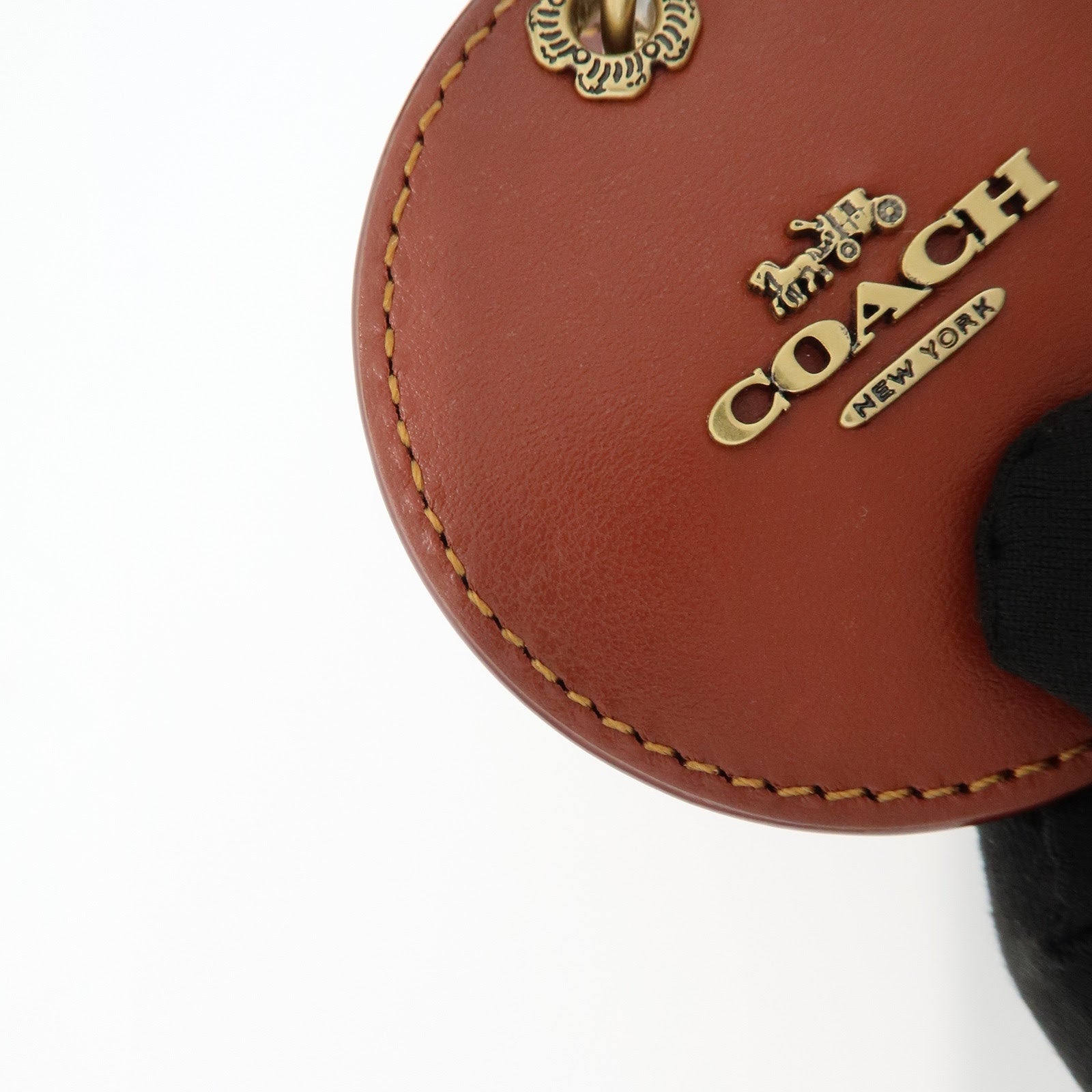 COACH Signature Metal Leather Set of 2 Key Chain Key Holder Brown