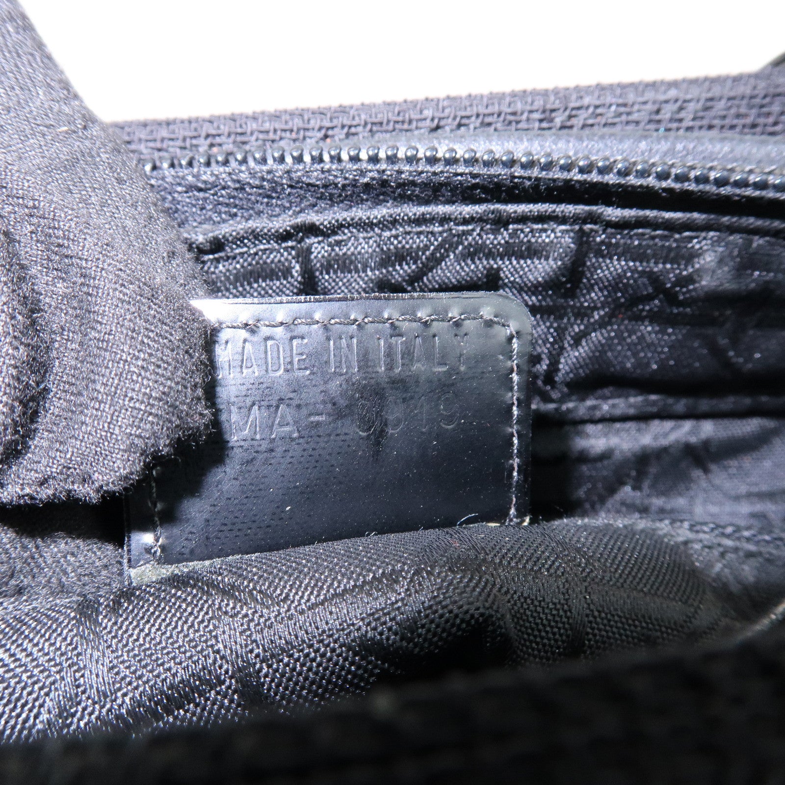 Christian Dior Lady Dior Canvas Patent Leather Hand Bag Black