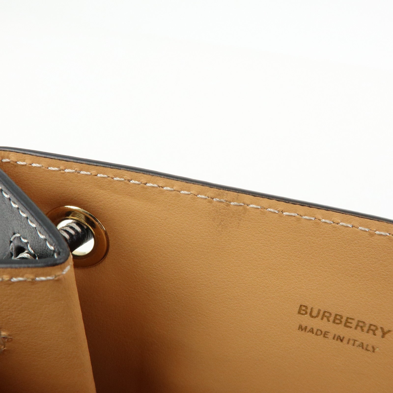 BURBERRY Leather Shoulder Bag Flat Pouch Crossbody Bag Black