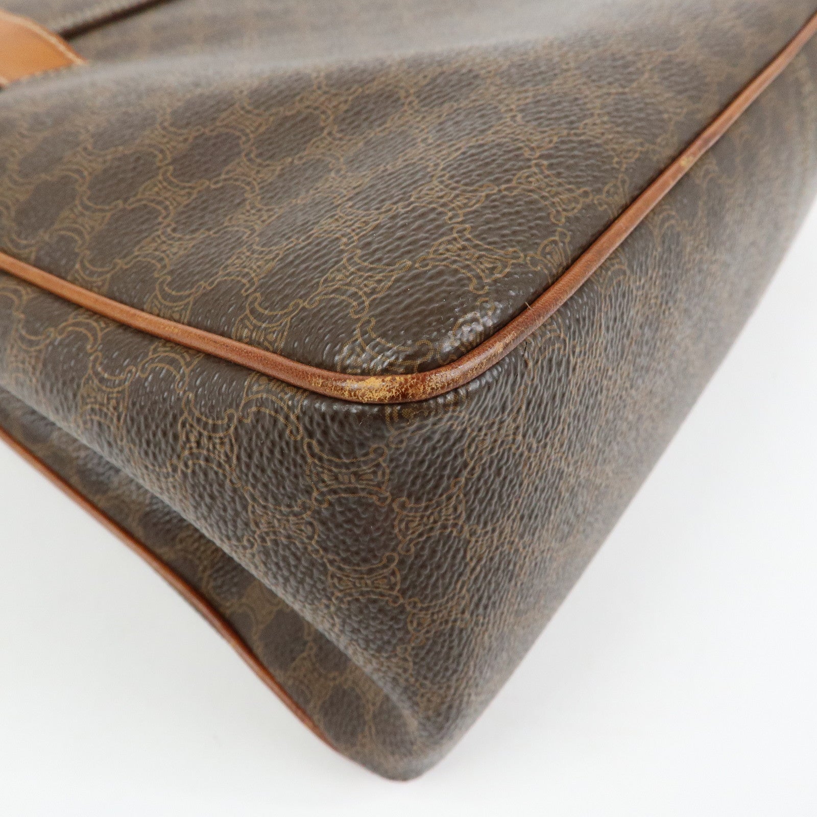 CELINE  Macadam PVC Leather Shoulder Bag Tote Bag Brown