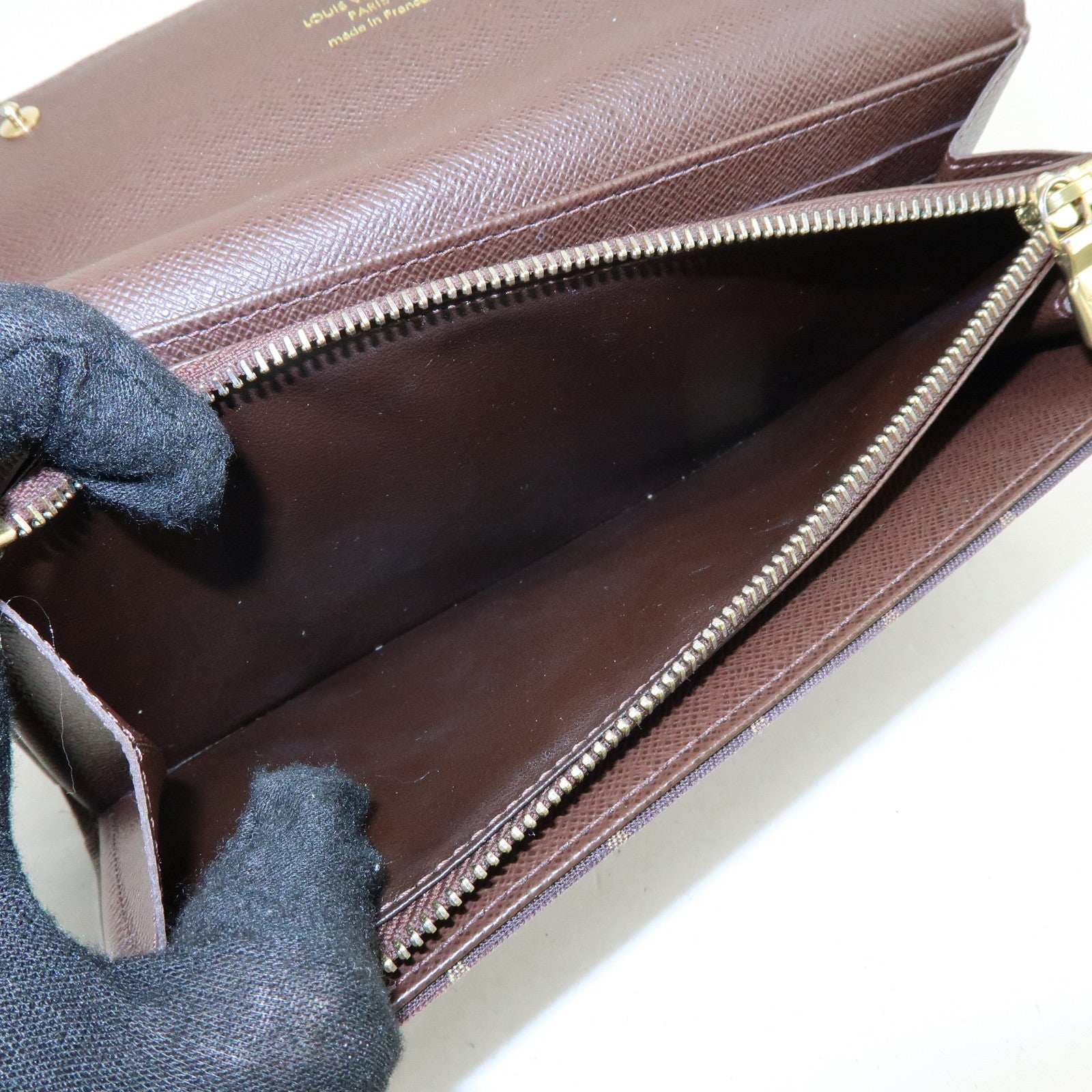 Louis Vuitton Monogram Mini Lin Canvas Long Wallet Brown M95234