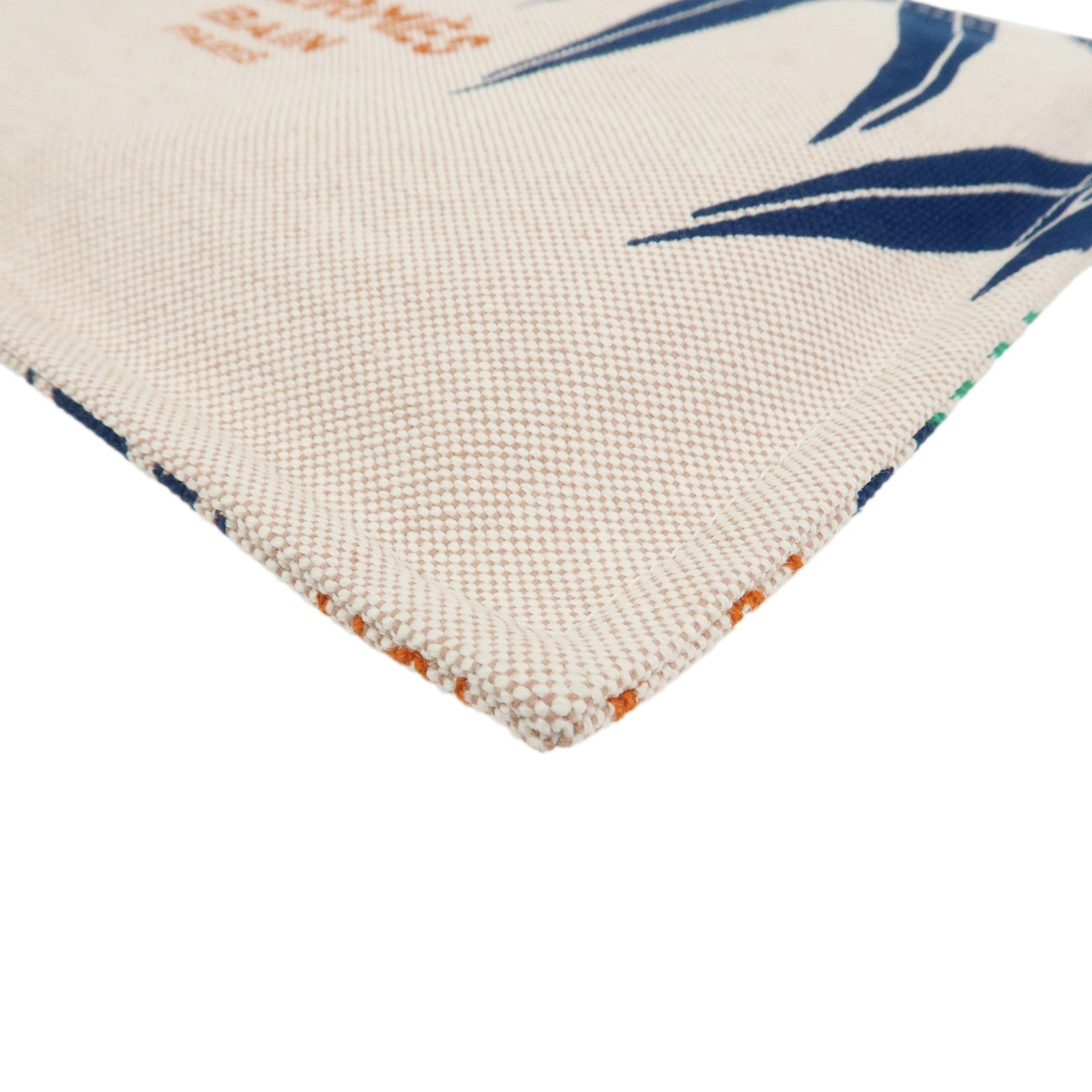 HERMES Yachting GM Canvas Flat Pouch Cosmetic Pouch Clutch Bag