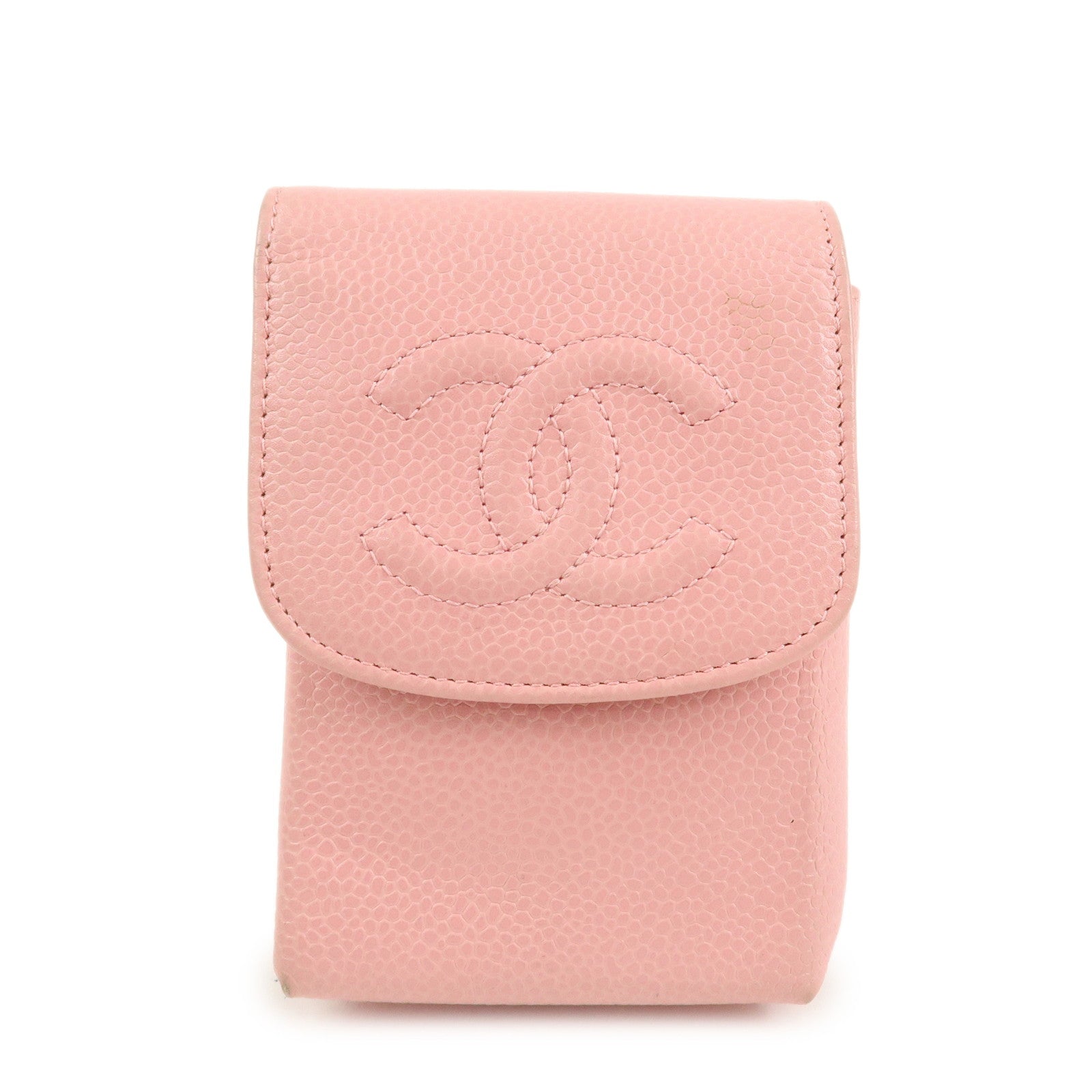 CHANEL COCO Mark Caviarskin Cigarette Case Pink