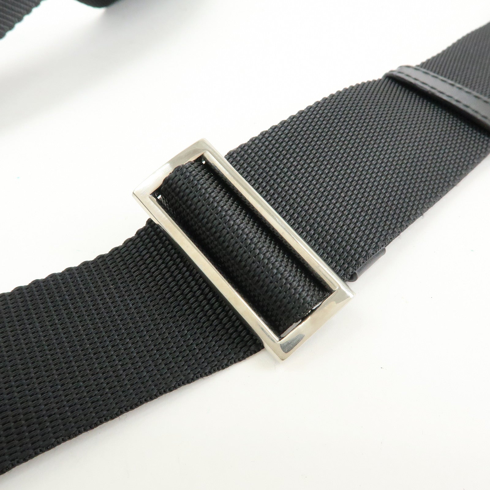 PRADA Triangle Logo Nylon Leather Shoulder Bag Crossbody Bag 2VH118