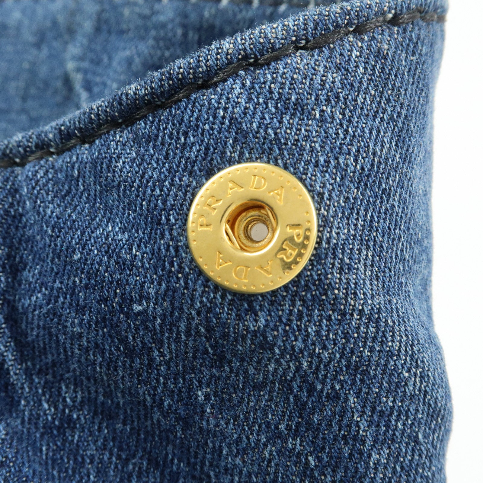 PRADA Triangle Logo Canapa Denim Large 2Way Bag Tote Bag B2642B