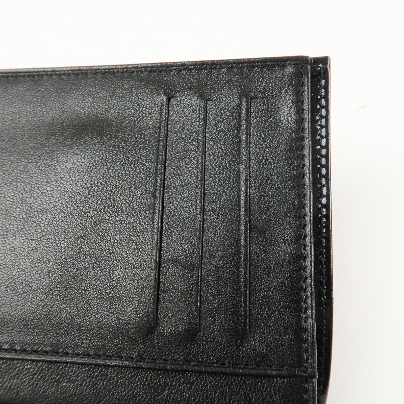 CHANEL COCO Mark Patent Leather Bi-fold Small Wallet Black A13497