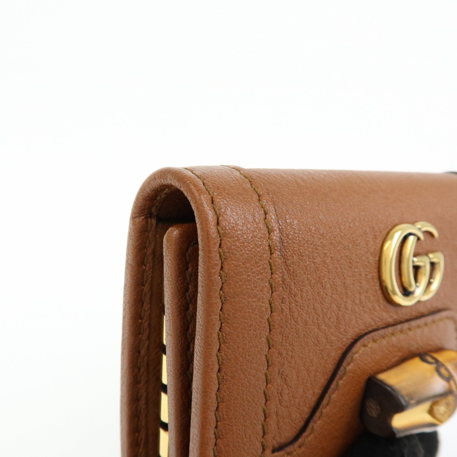 GUCCI GG Marmont Bamboo 6 Key Rings Key Case Brown 658636