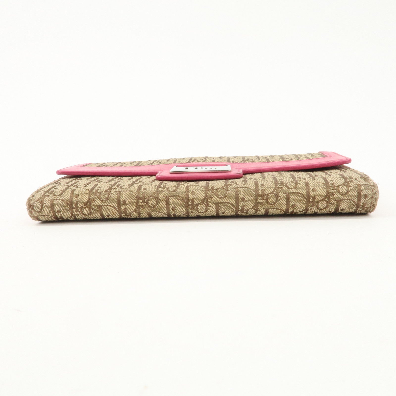 Christian Dior Trotter Street Chic Canvas Leather Long Wallet Pink