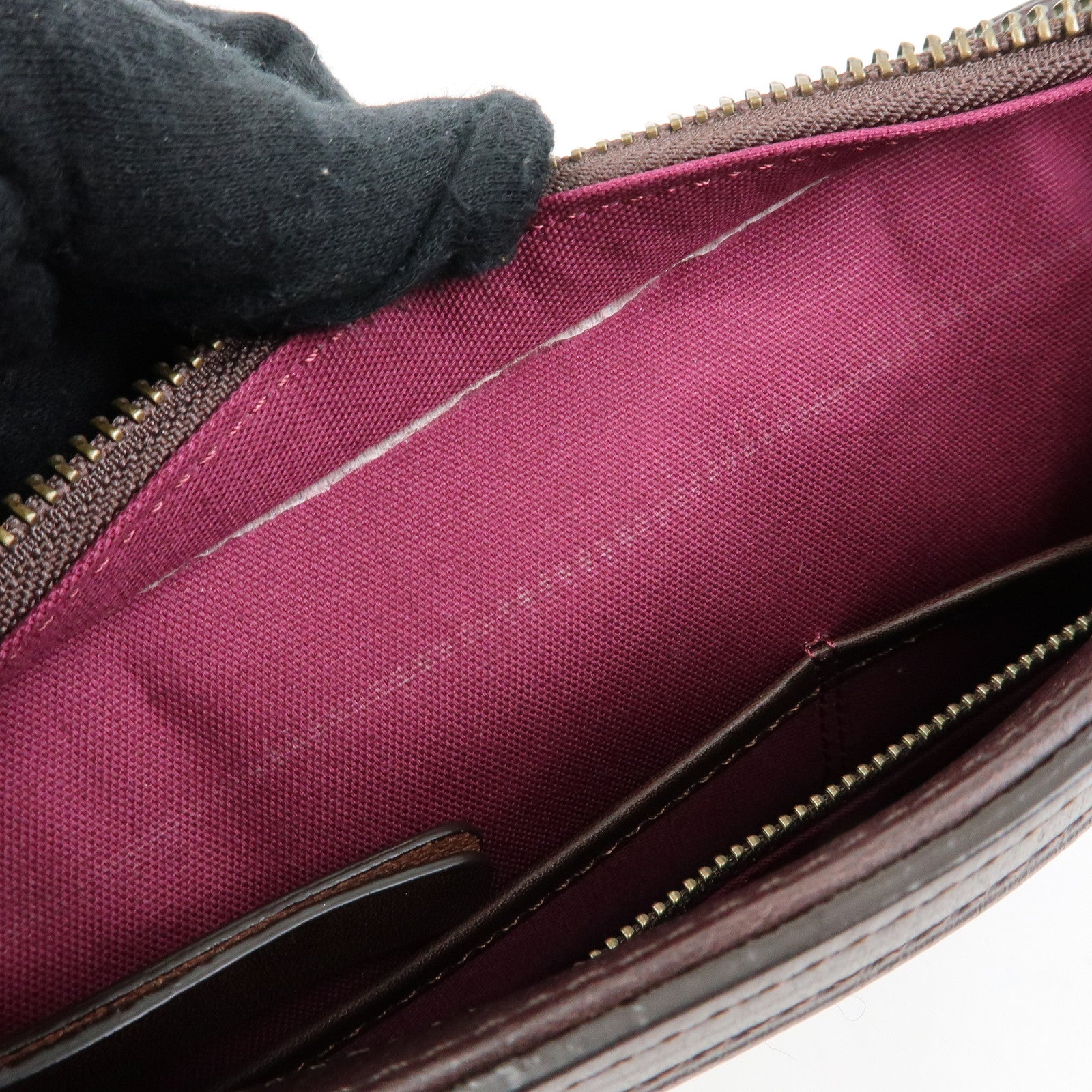 BURBERRY Wool Leather Shoulder Bag Crossbody Bag Brown Green