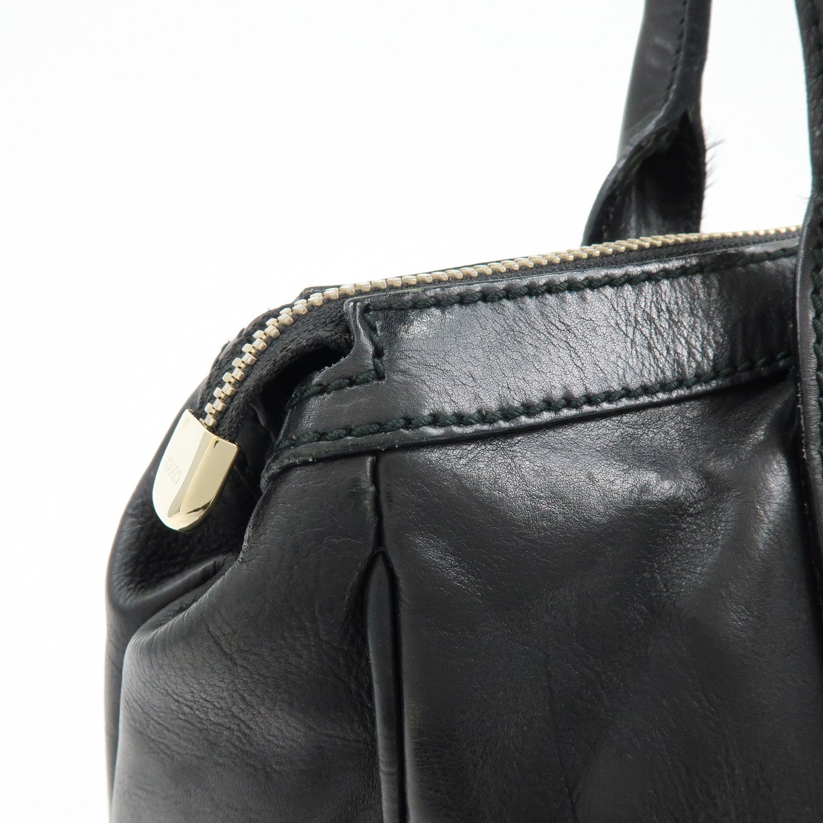 GUCCI Princy Leather Tote Bag Shoulder Bag Hand Bag Black 177052