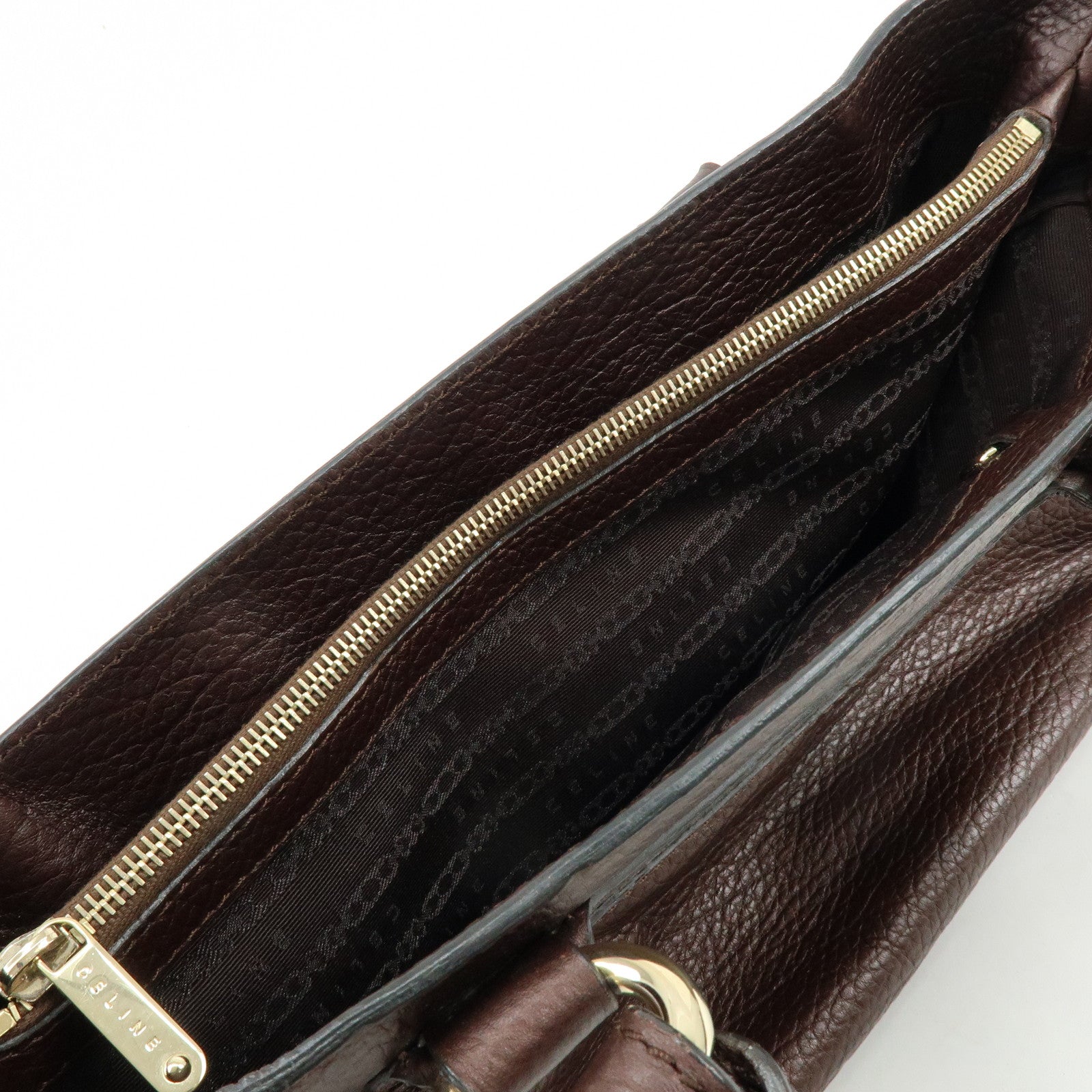 CELINE Macadam Leather Boogie Bag Hand Bag Burgundy