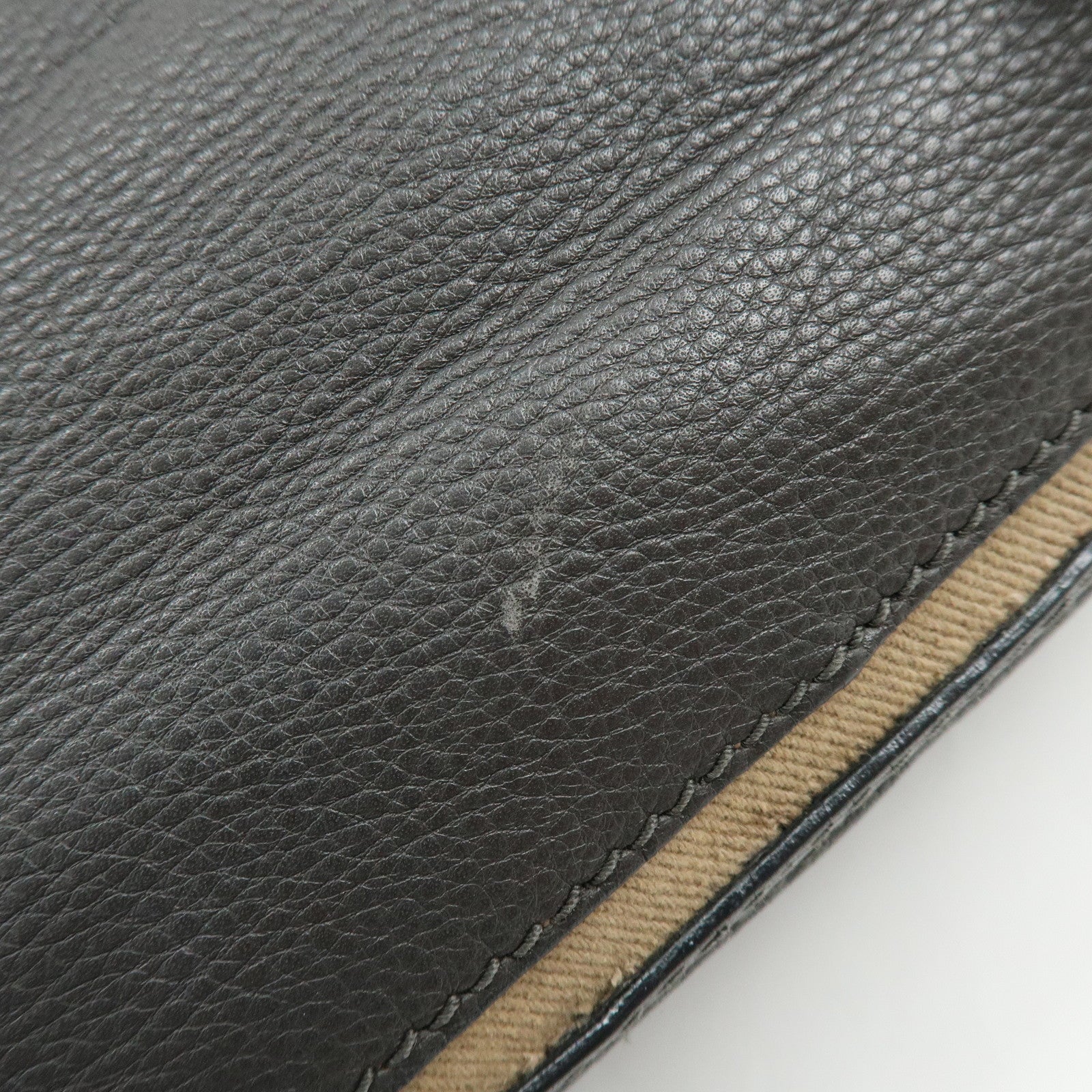 SAINT LAURENT PARIS Muse Leather Canvas Shoulder Bag Dark Brown