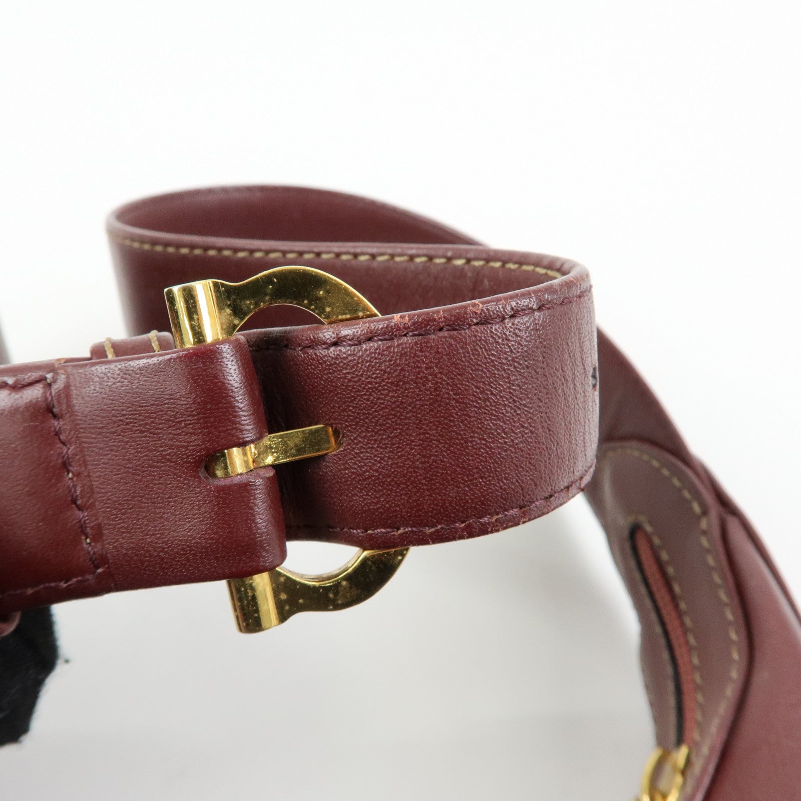 Cartier Must de Cartier Leather Shoulder Bag Hand Bag Bordeaux