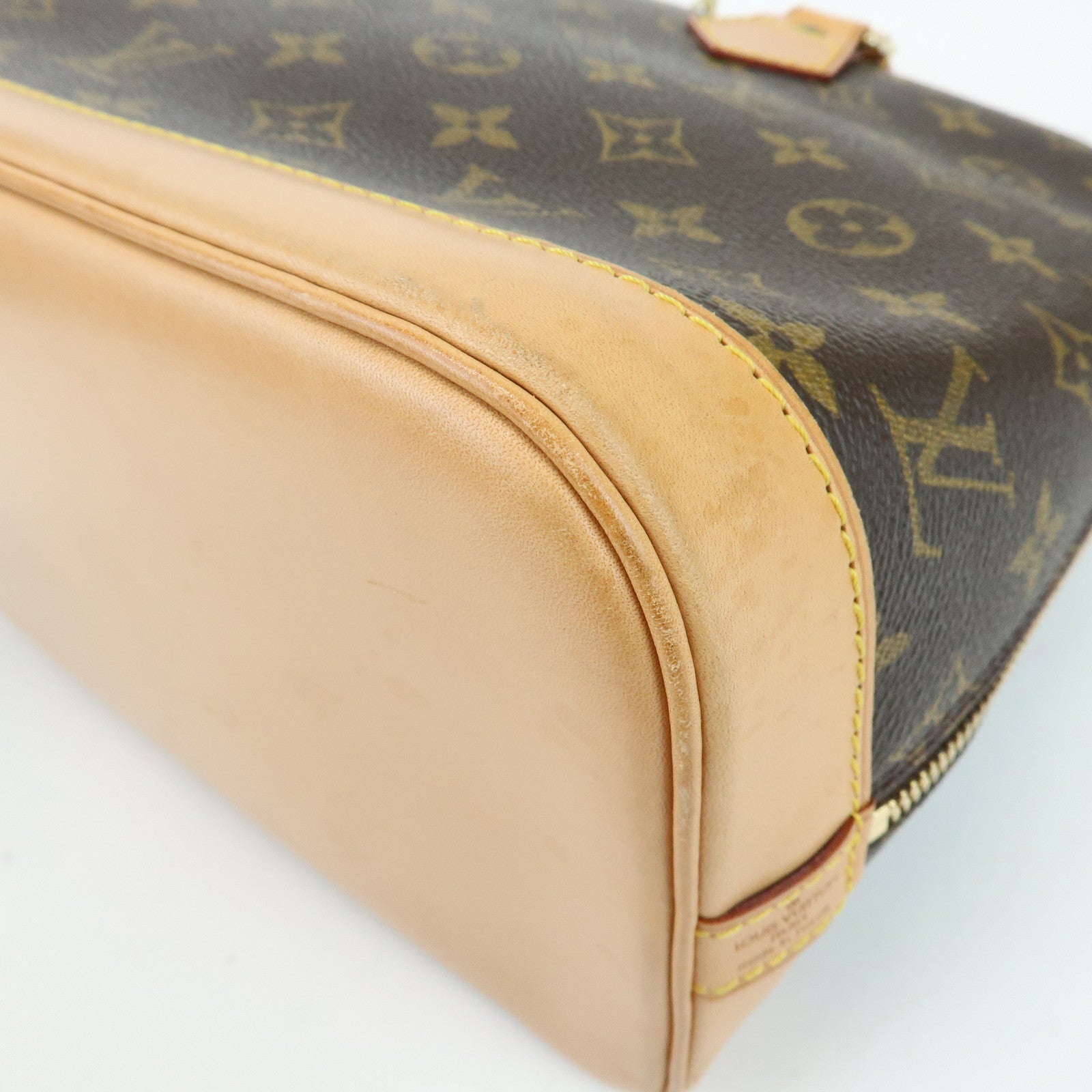 Louis Vuitton Monogram Alma Canvas Leather Hand Bag Brown M51130