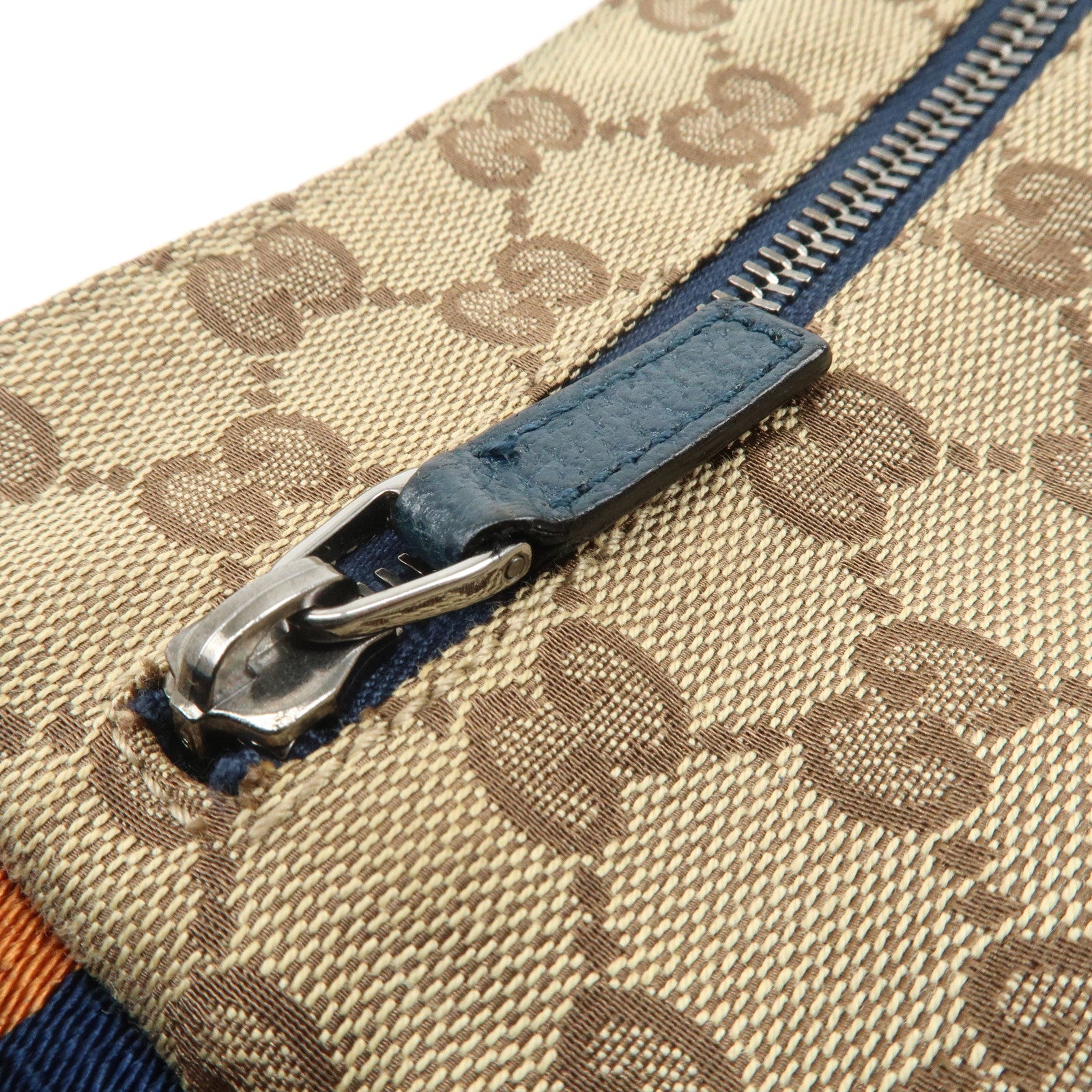 GUCCI Sherry GG Canvas Leather Waist Bag Crossbody Bag Brown 28566