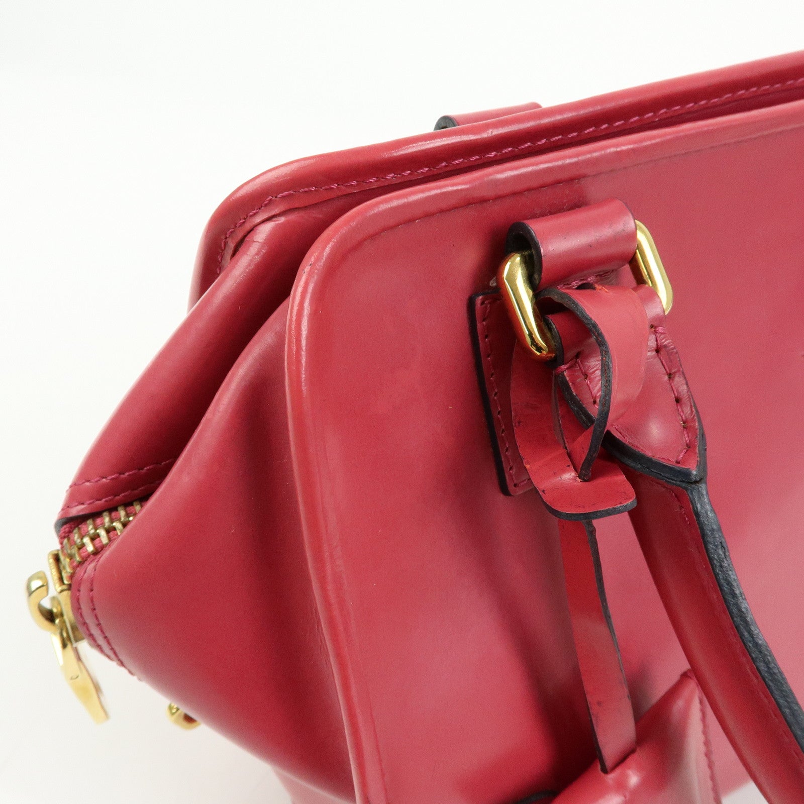 LOEWE Anagram Leather Amazona 28 Hand Bag Boston Bag Pink