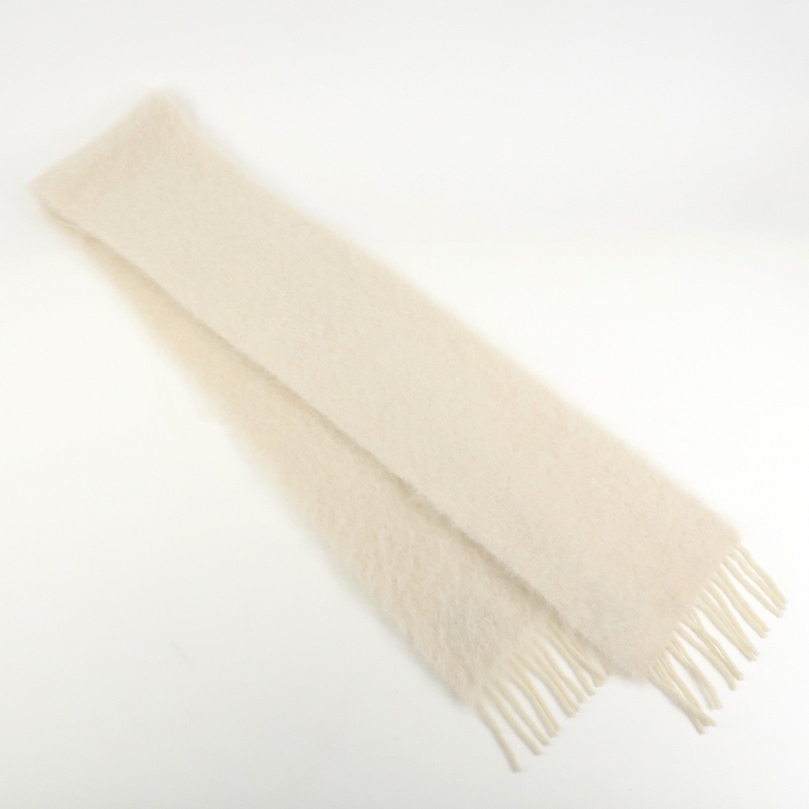 LOEWE Anagram Mohair Wool Nylon White Scarf Stole